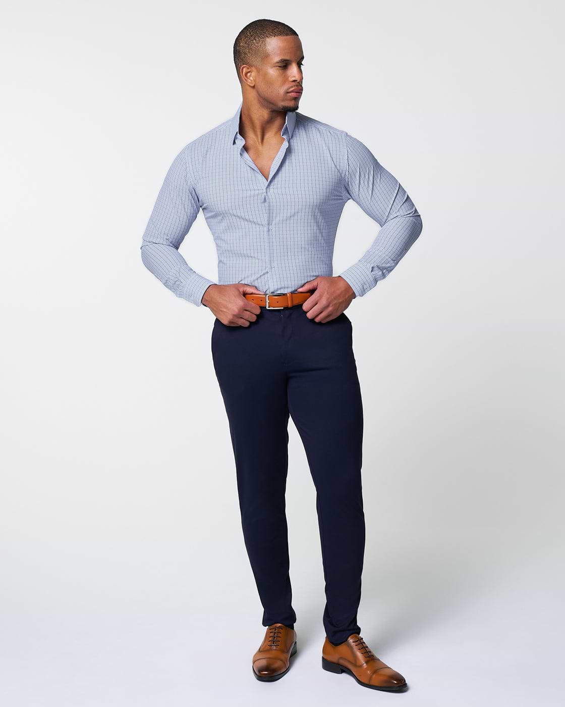 "The Ivaan" Blue & Purple Double Grid