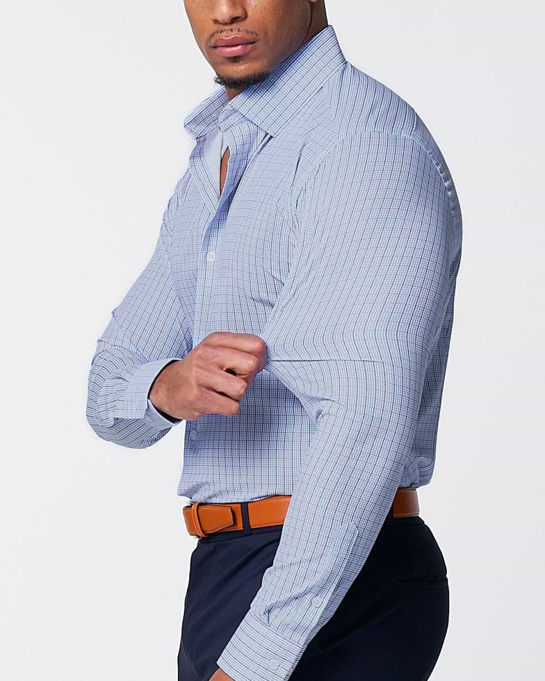 "The Ivaan" Blue & Purple Double Grid