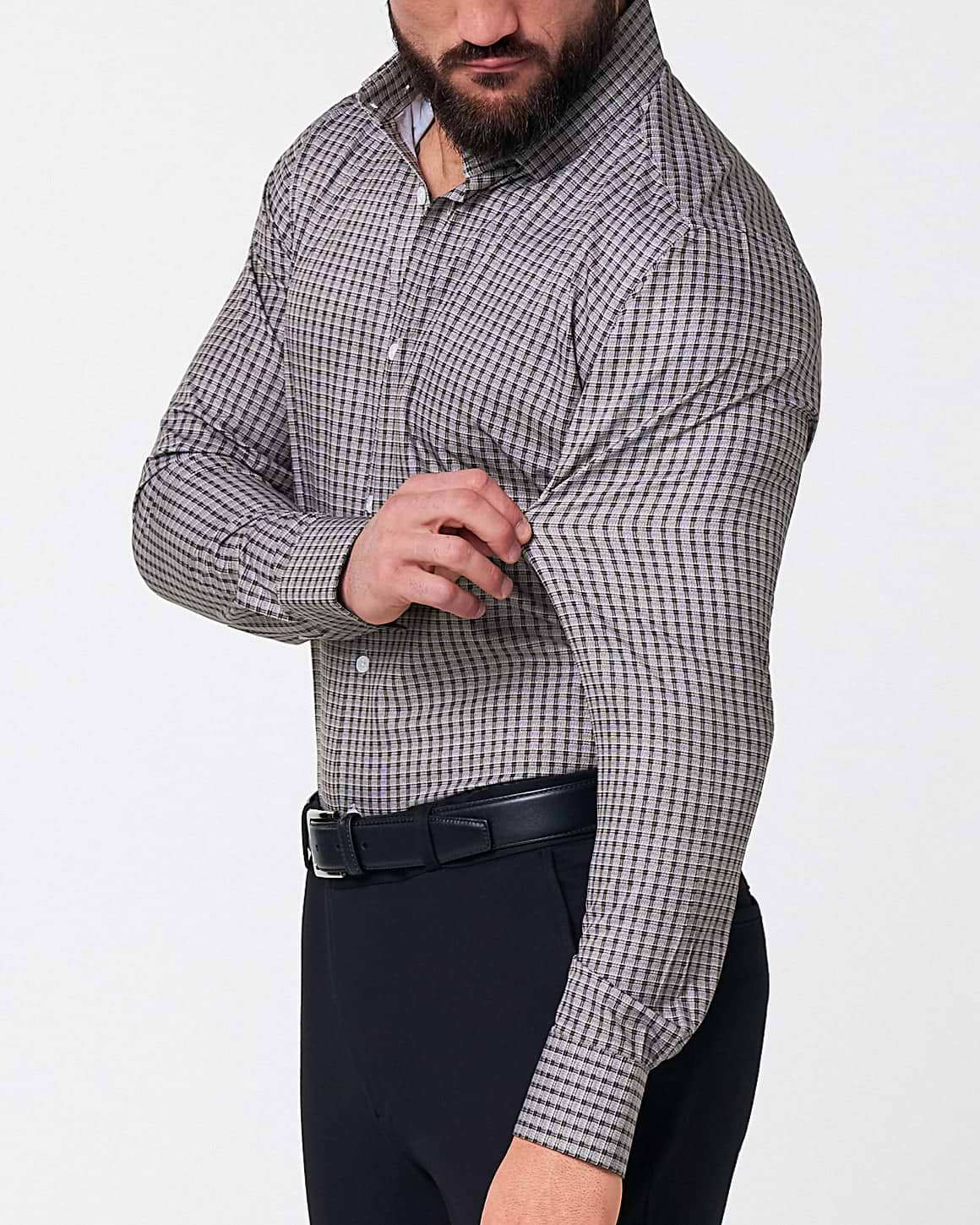 "The Mantle" White & Black Plaid