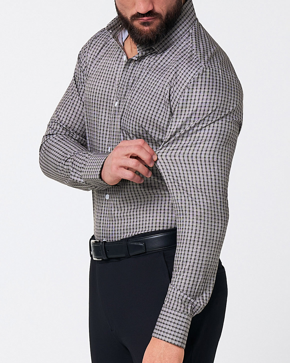 "The Mantle" White & Black Plaid