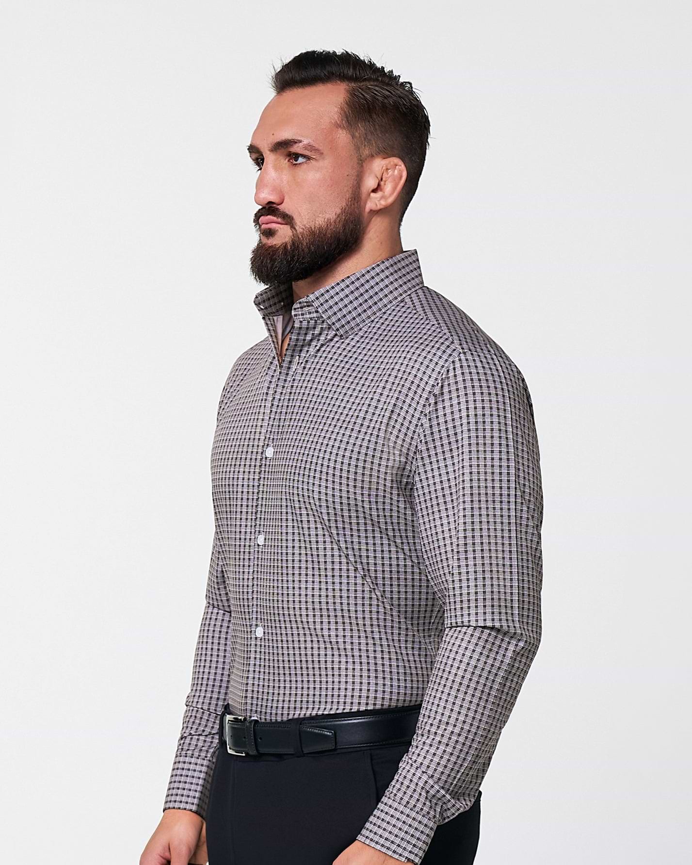 "The Mantle" White & Black Plaid