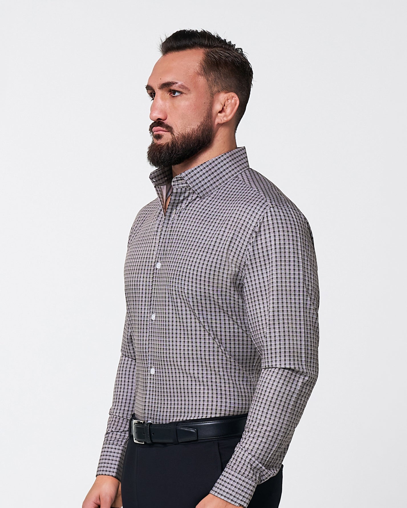 "The Mantle" White & Black Plaid