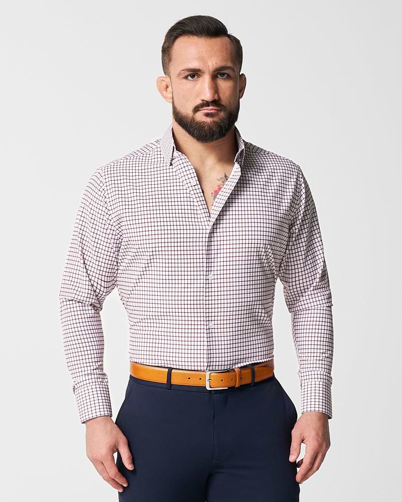 "The Maurice" Maroon Windowpane