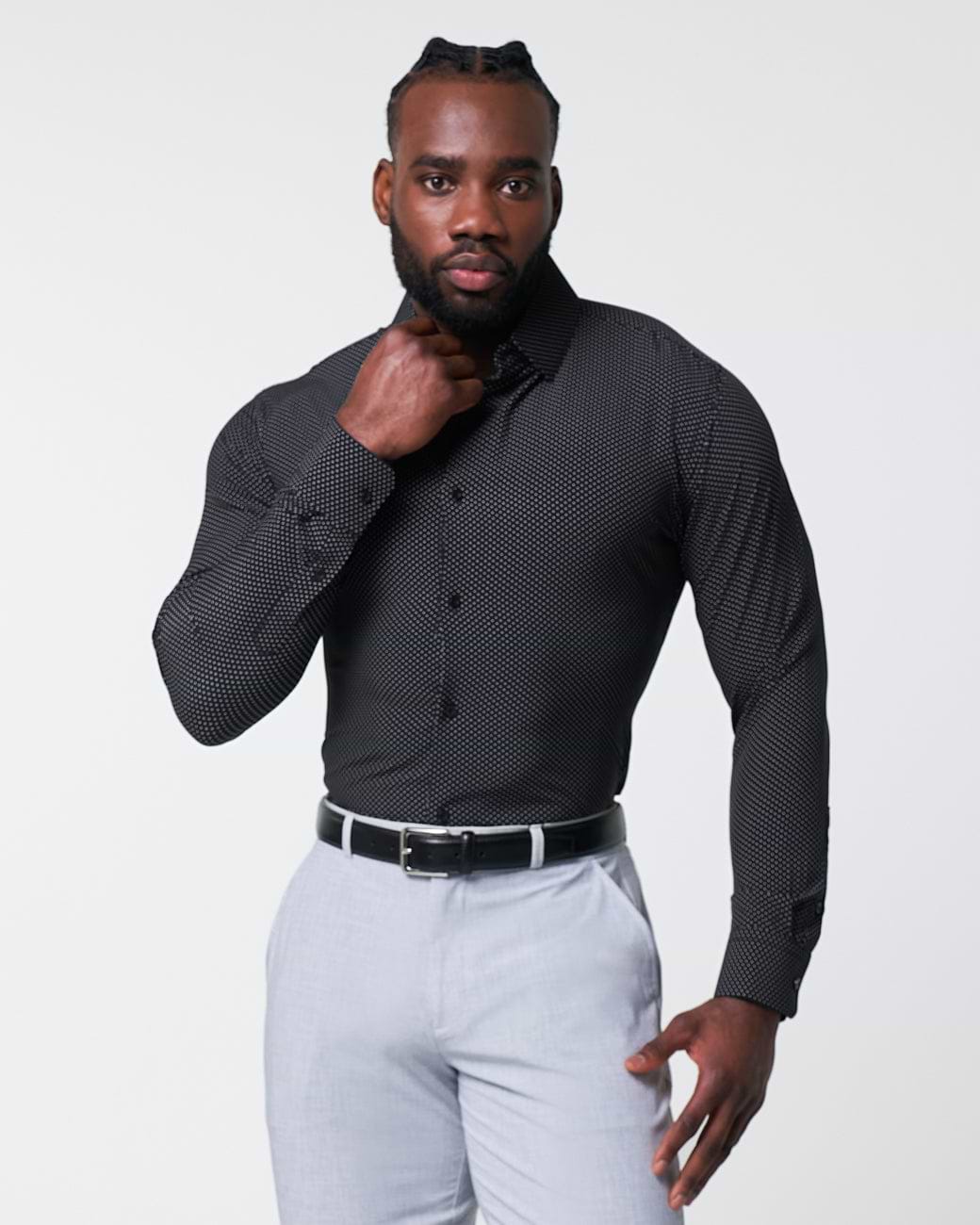 "The Reader" Black with White Dots