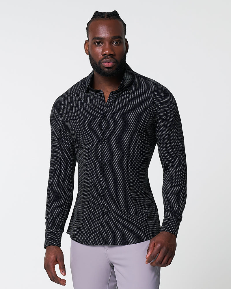 "The Reader" Black with White Dots