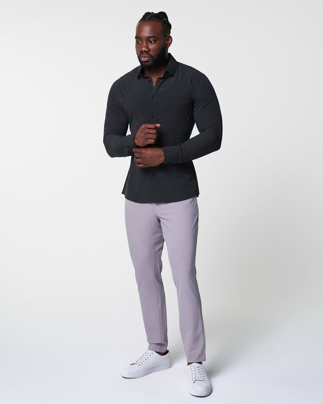 "The Reader" Black with White Dots