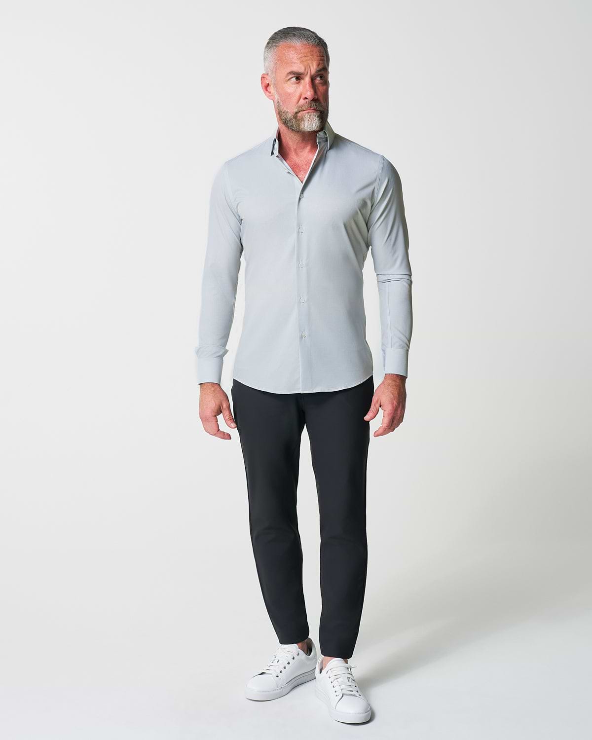 "The Robby" Grey & White Herringbone