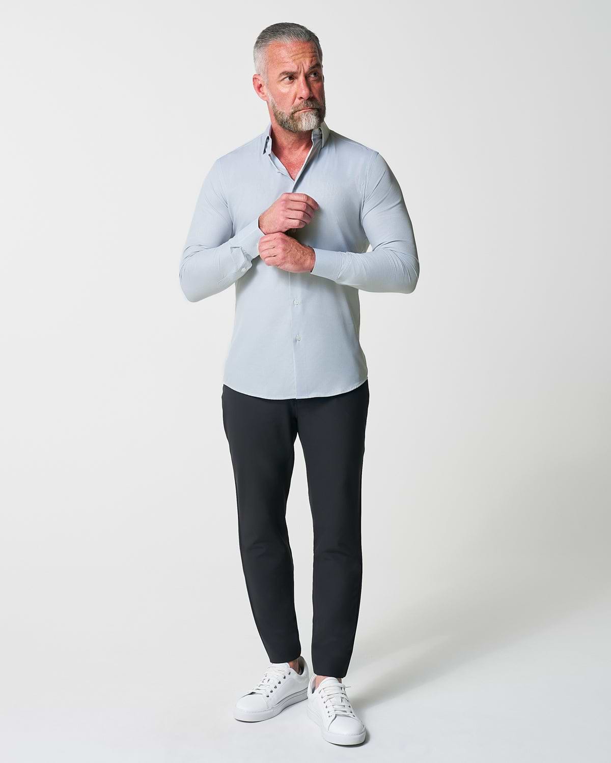 "The Robby" Grey & White Herringbone
