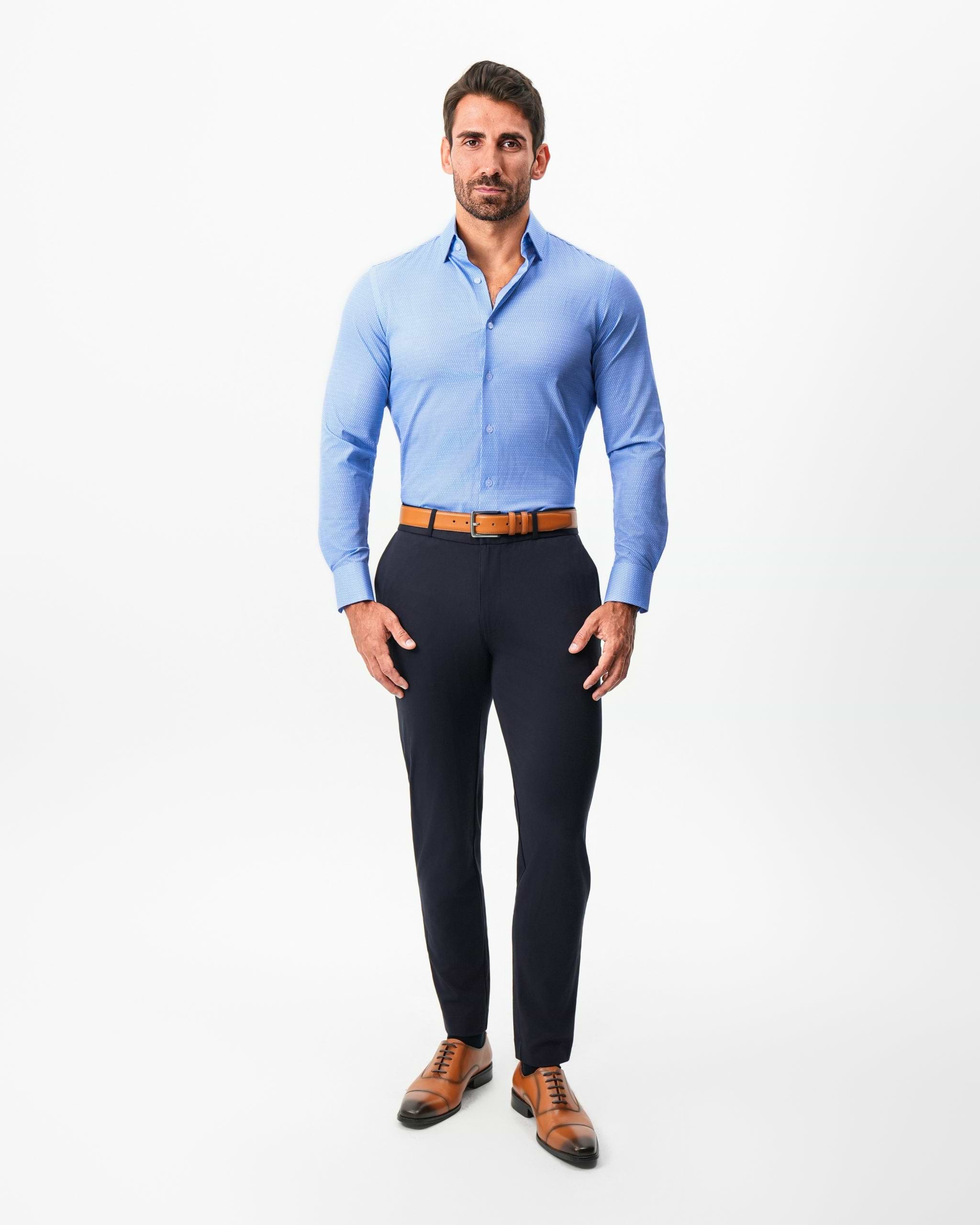 "The Sedona" Sky Blue with Navy Diamond Geo