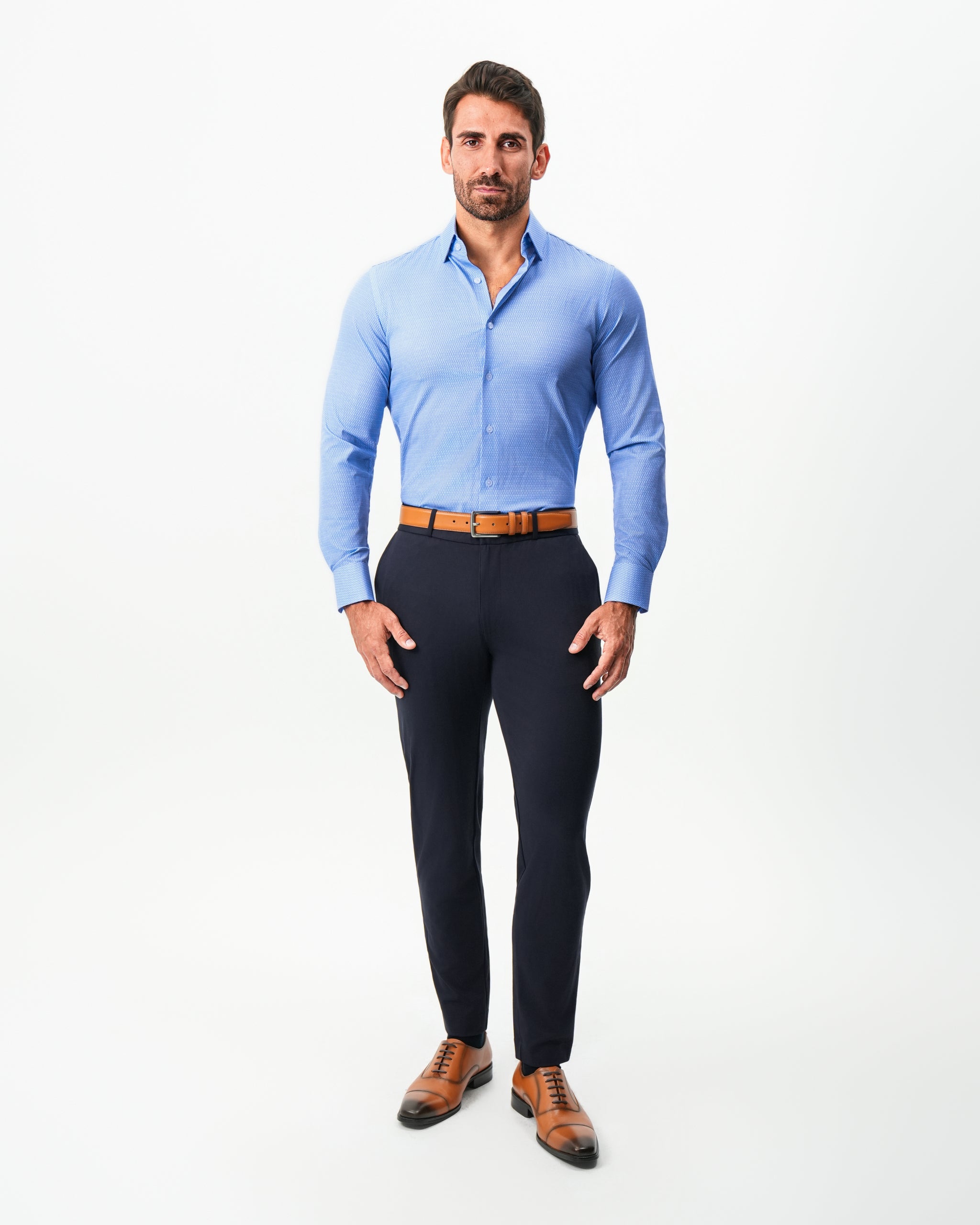"The Sedona" Sky Blue with Navy Diamond Geo