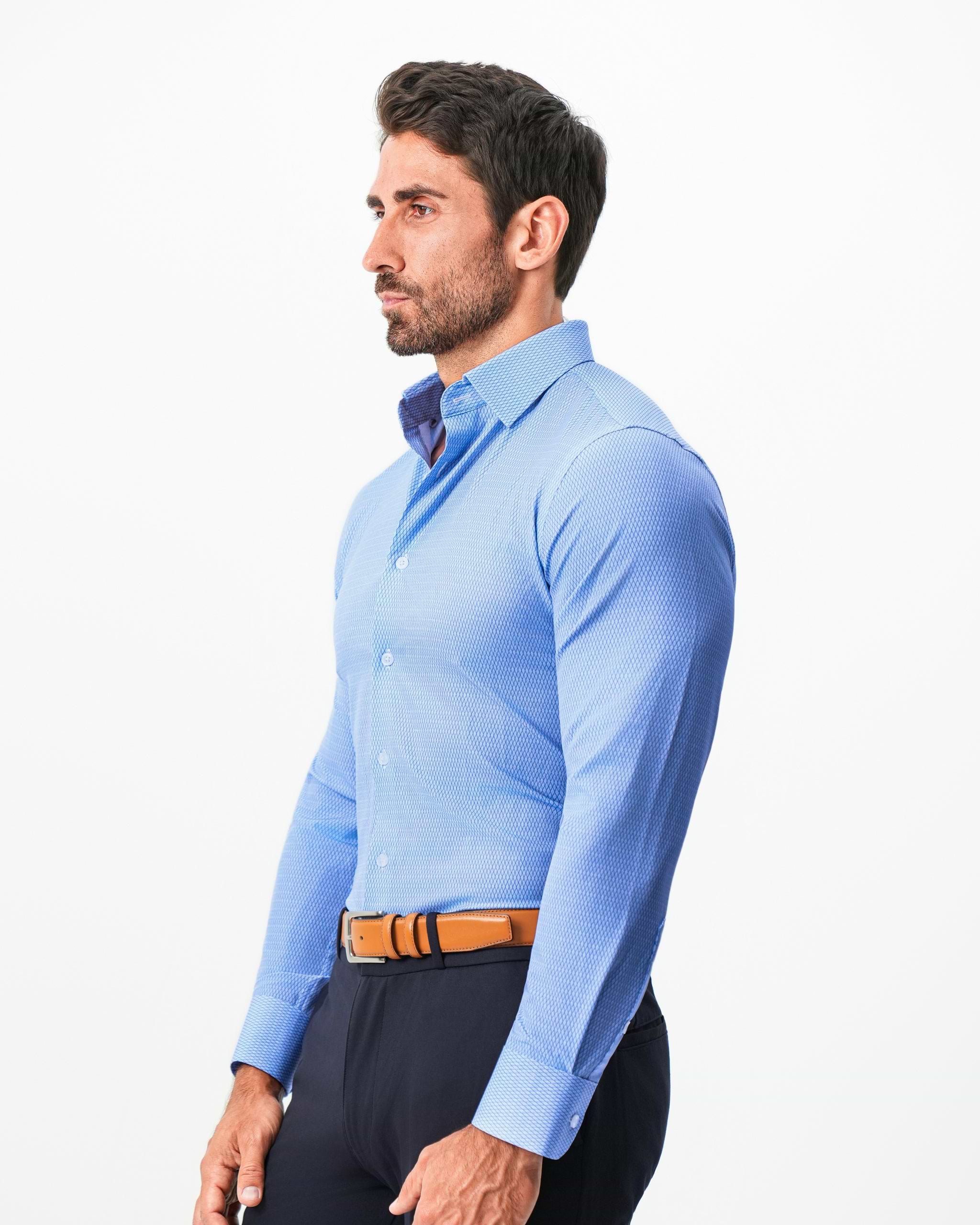 "The Sedona" Sky Blue with Navy Diamond Geo