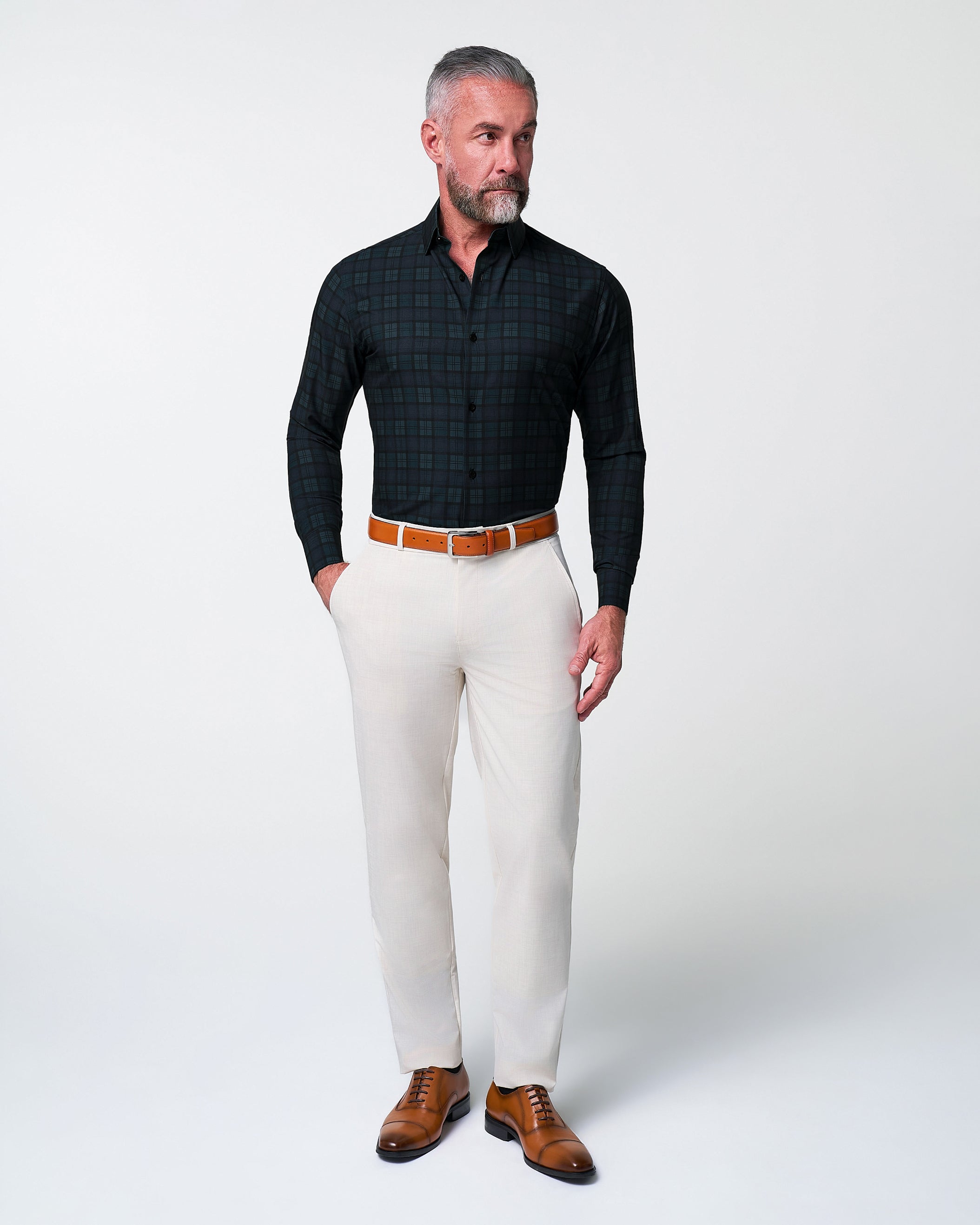 "The York" Navy, Black & Olive Plaid