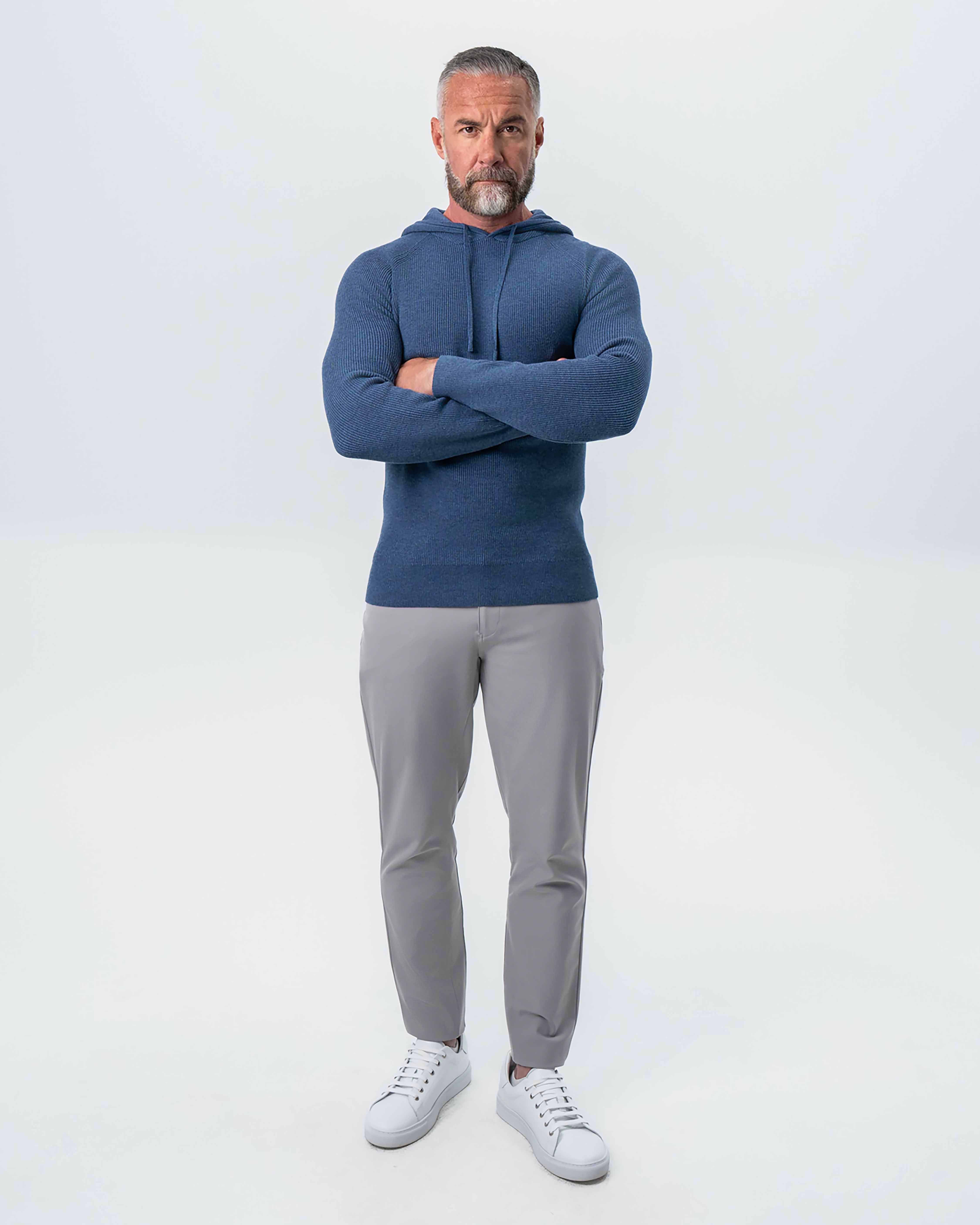 Heavy Knit Hoodie - Navy