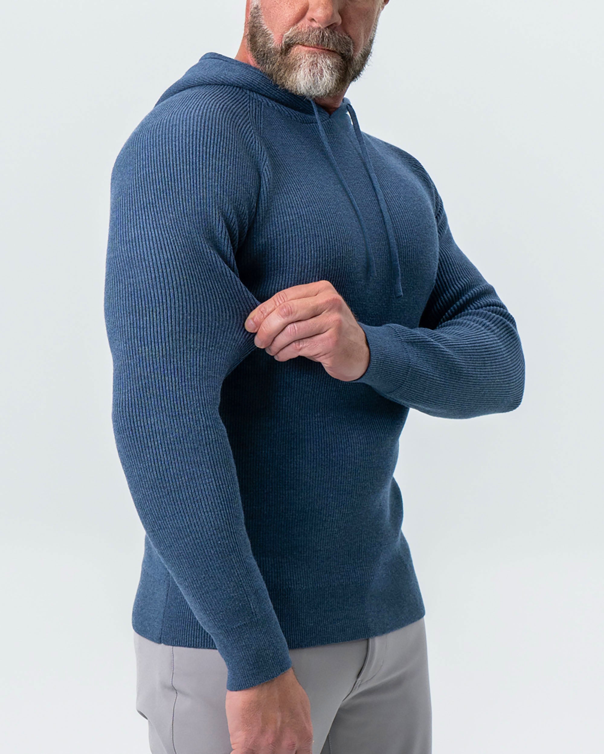 Heavy Knit Hoodie - Navy
