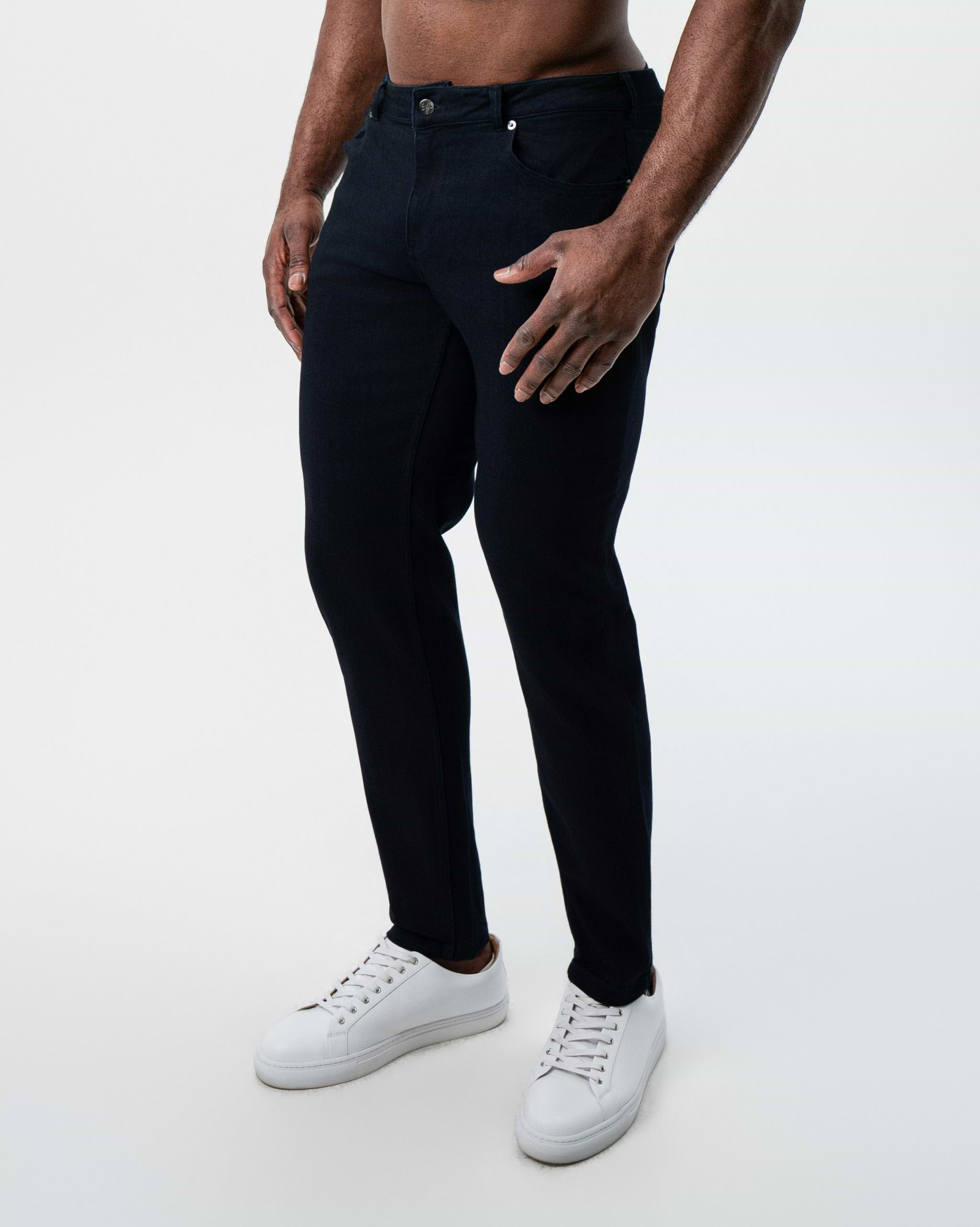 Athletic Fit Stretch Jeans - Navy