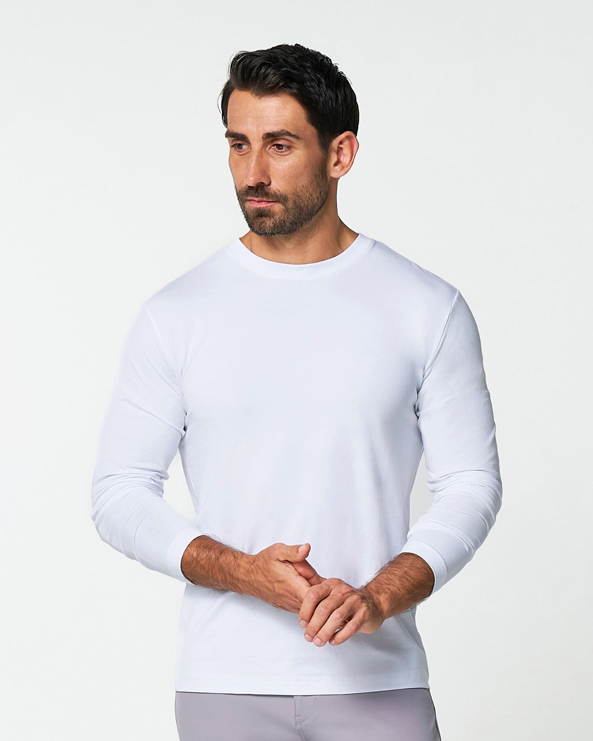 "The Middletown" White Long Sleeve Crewneck