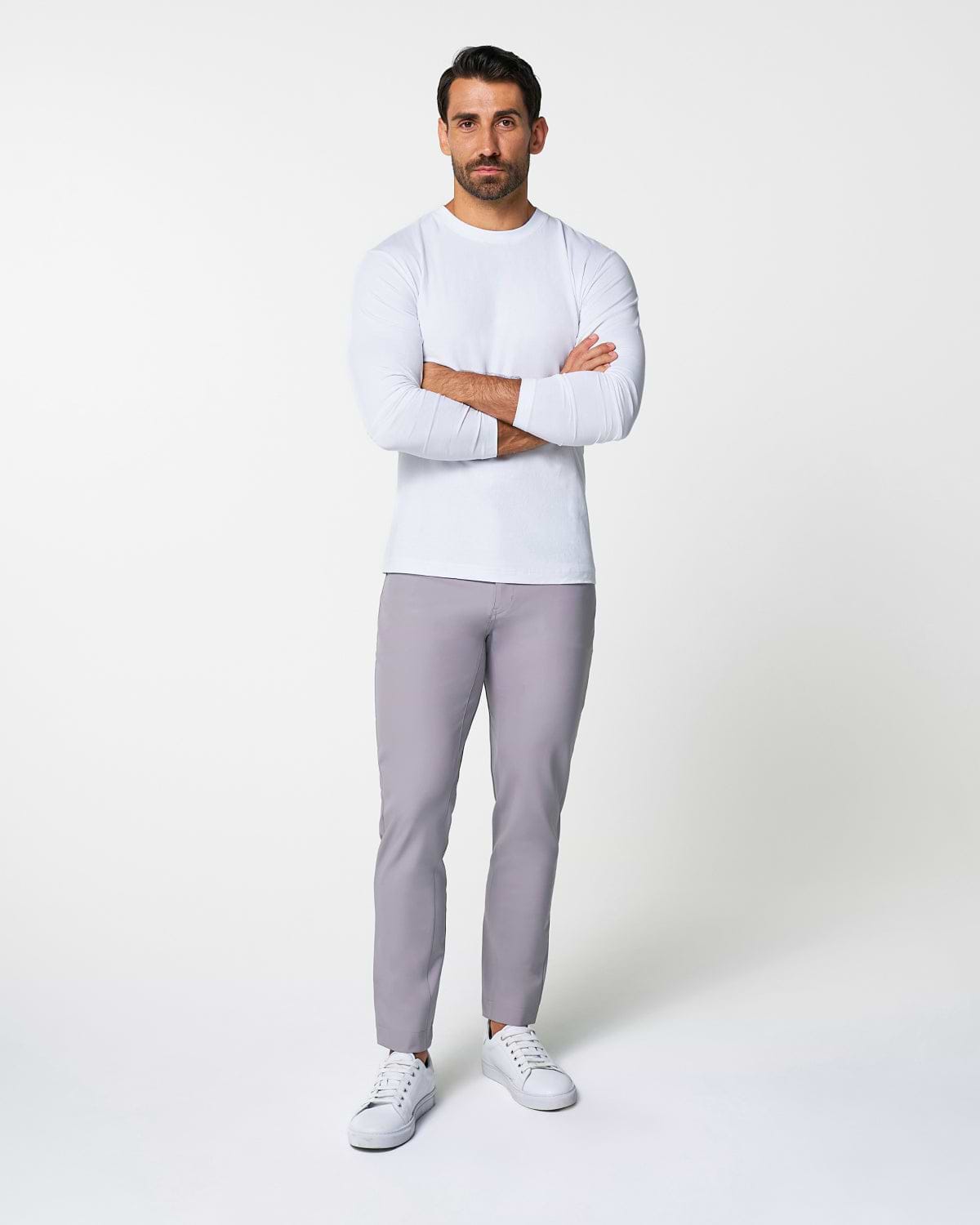 "The Middletown" White Long Sleeve Crewneck