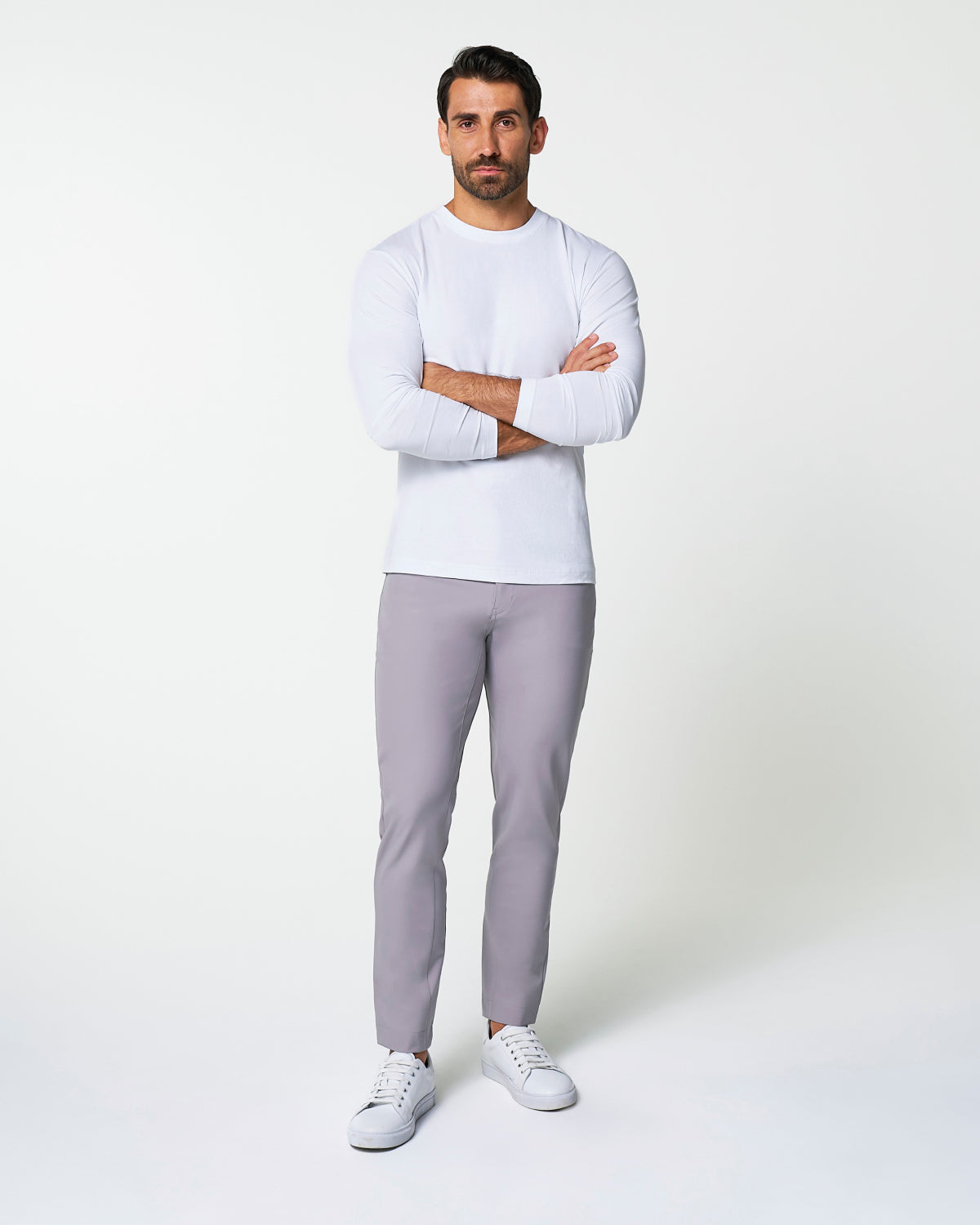 "The Middletown" White Long Sleeve Crewneck