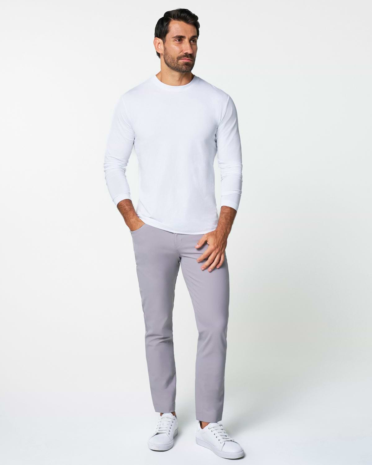 "The Middletown" White Long Sleeve Crewneck