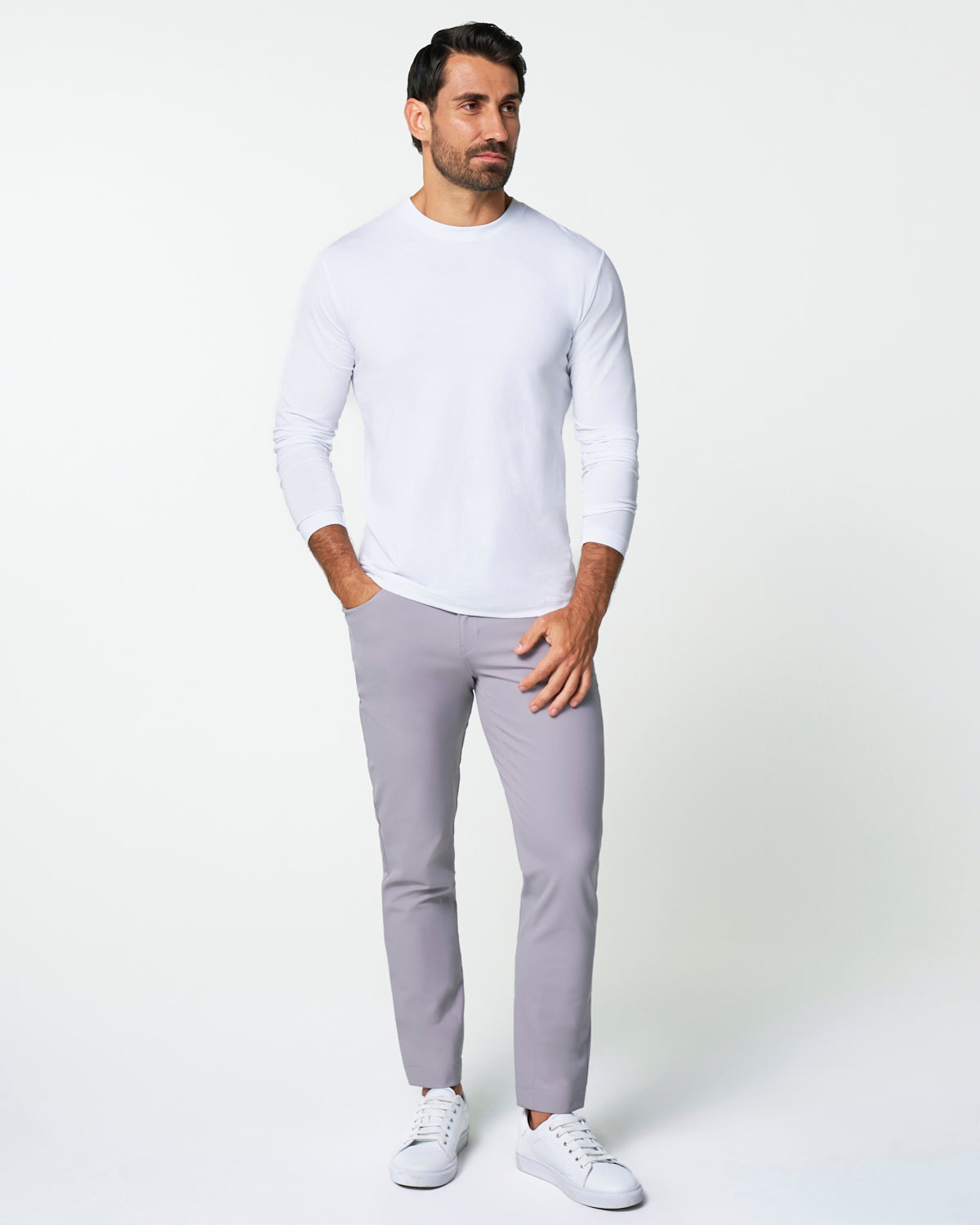 "The Middletown" White Long Sleeve Crewneck