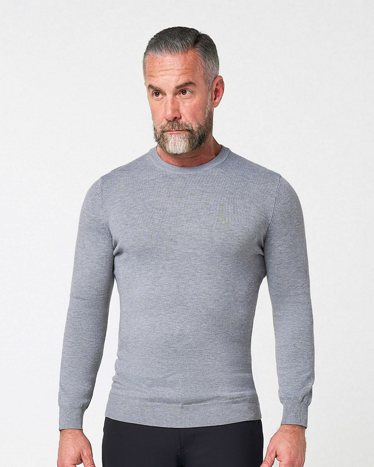 Mid-Weight Wool Crewneck - Grey