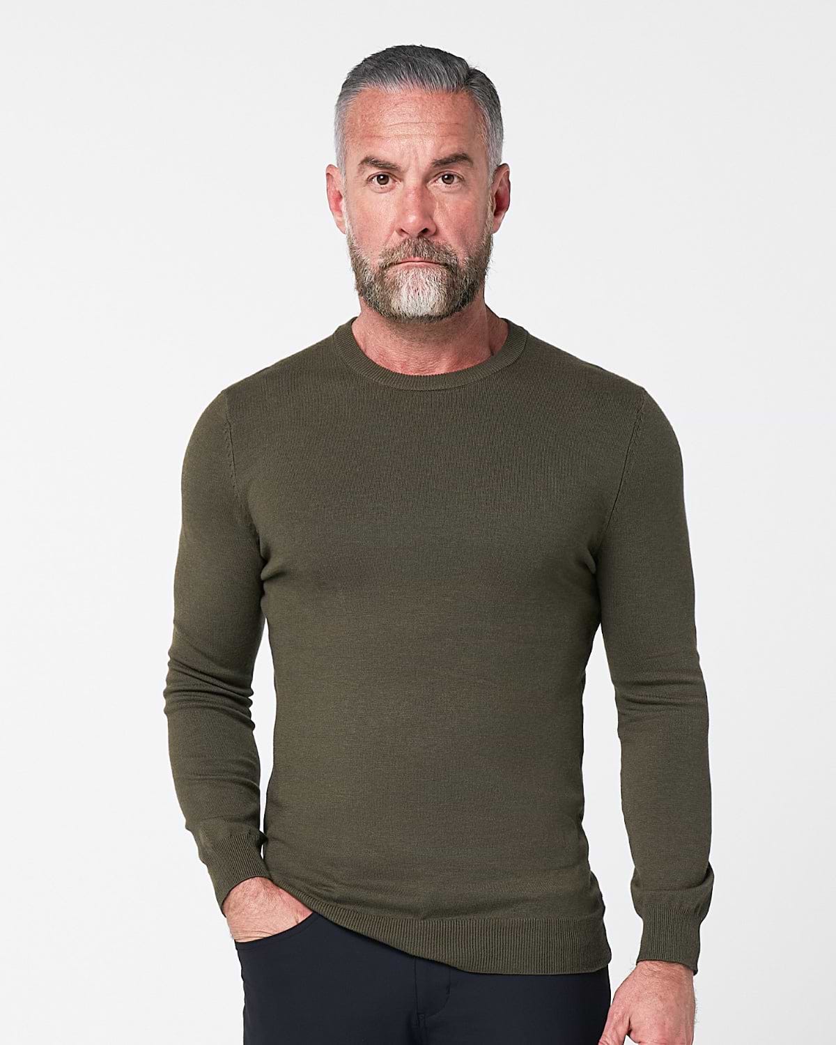 Mid-Weight Wool Crewneck - Olive