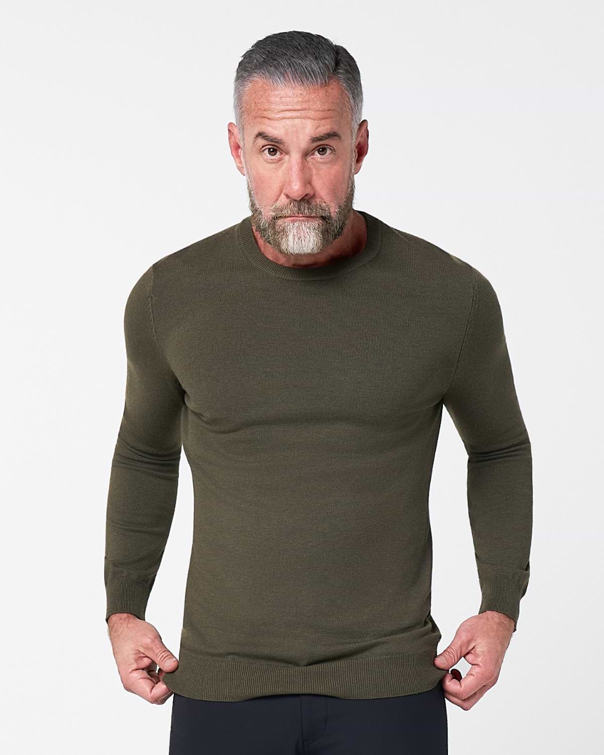 Mid-Weight Wool Crewneck - Olive