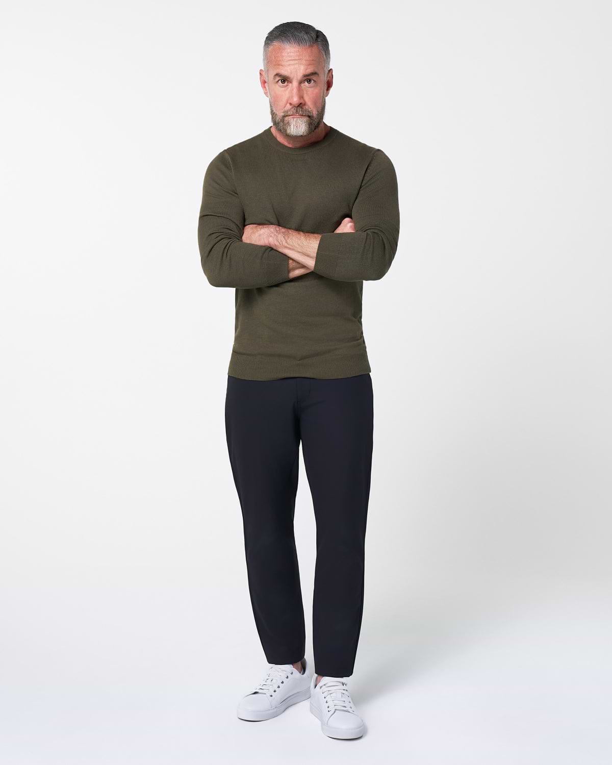 Mid-Weight Wool Crewneck - Olive