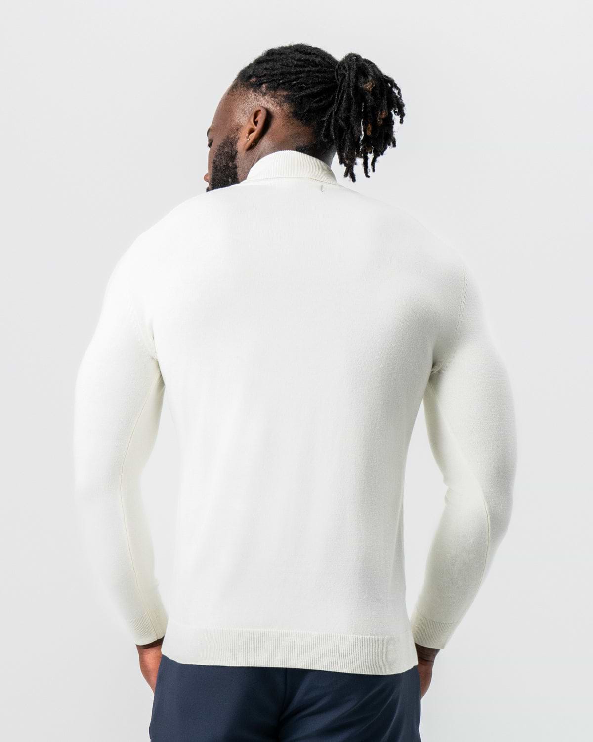 Mid-Weight Wool Turtleneck - Cream
