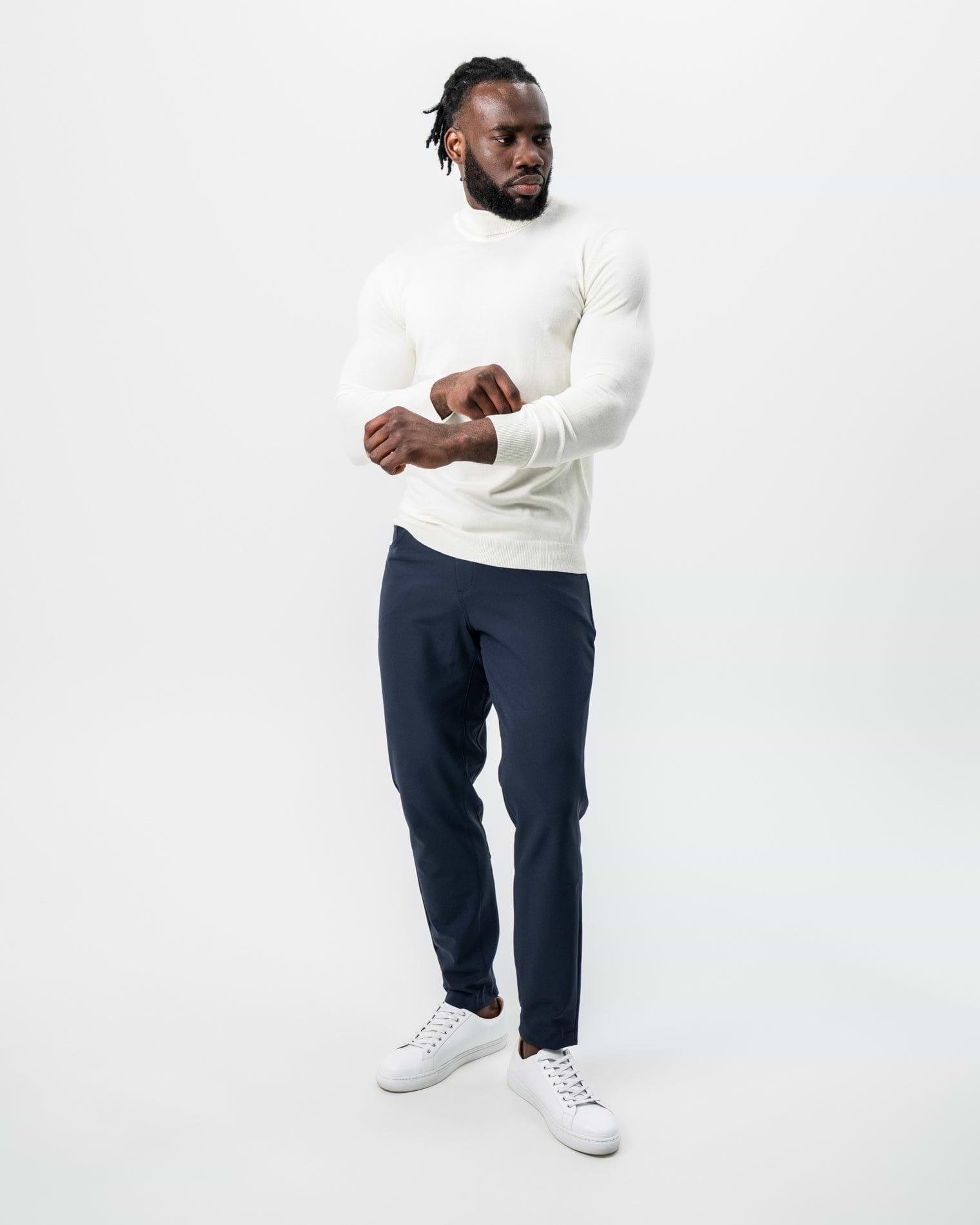 Mid-Weight Wool Turtleneck - Cream