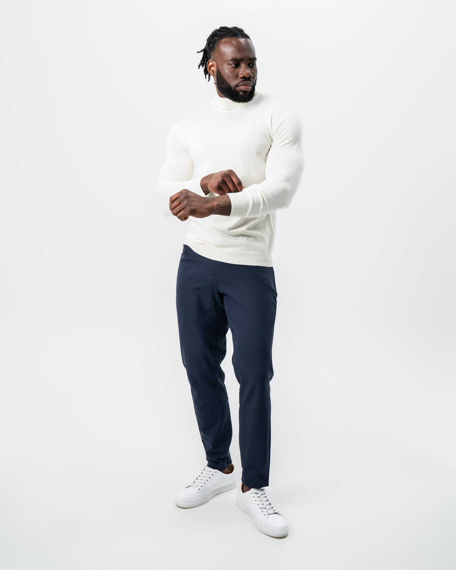 Mid-Weight Wool Turtleneck - Cream