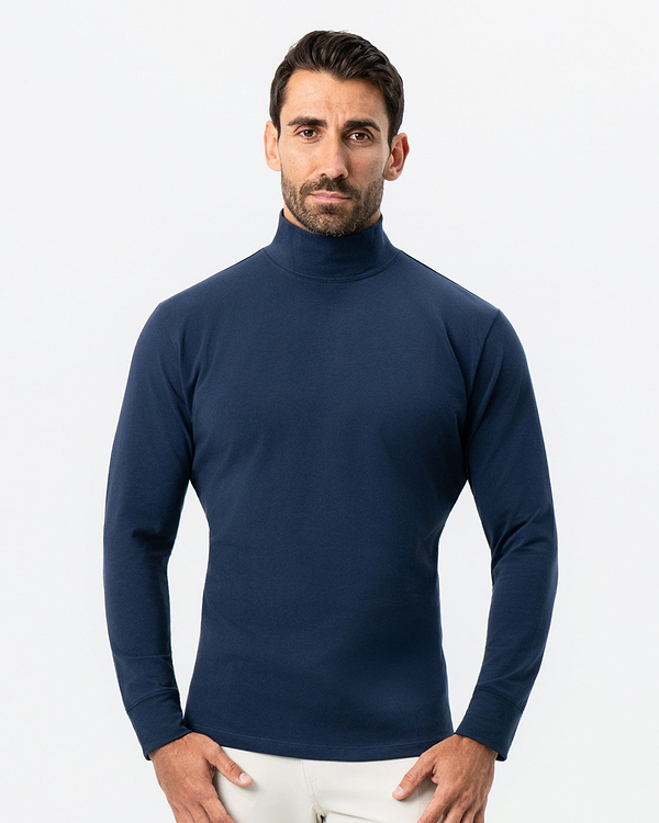 Mock Turtleneck - Navy