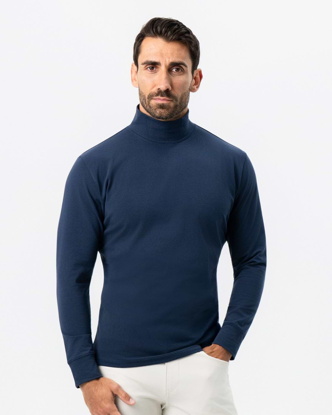 Mock Turtleneck - Navy