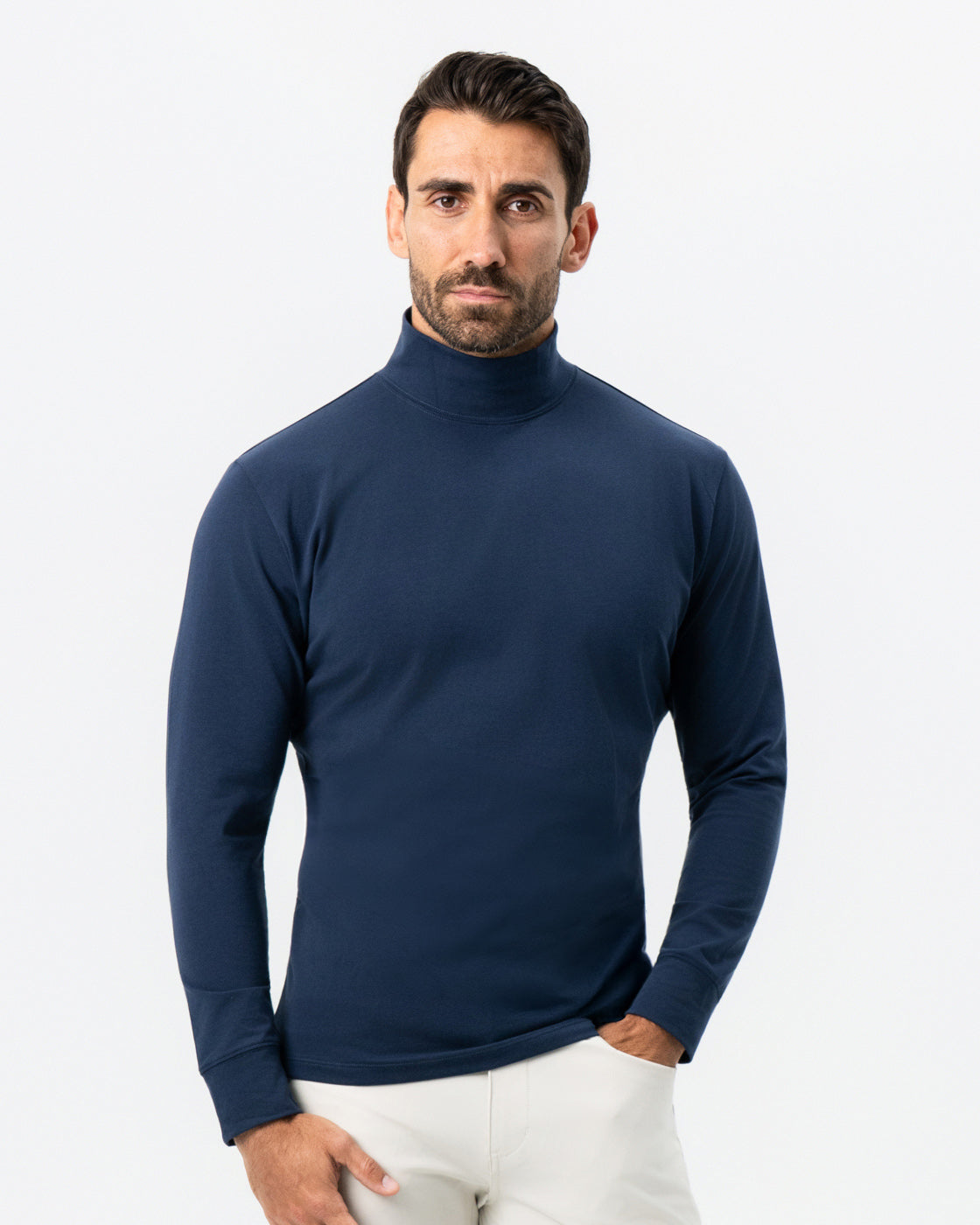 Mock Turtleneck - Navy