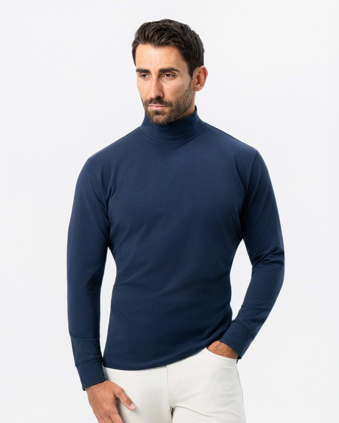 Mock Turtleneck - Navy