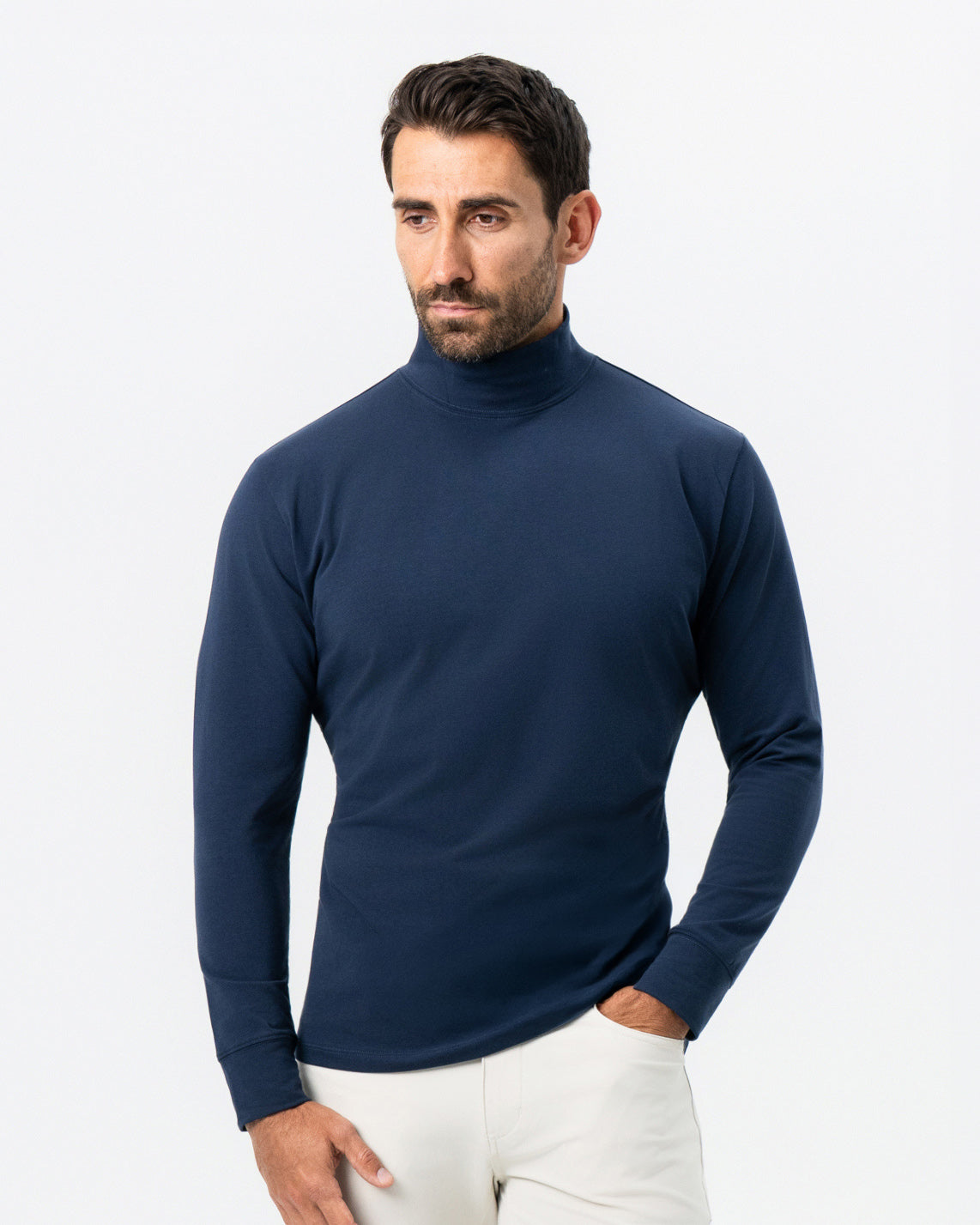 Mock Turtleneck - Navy