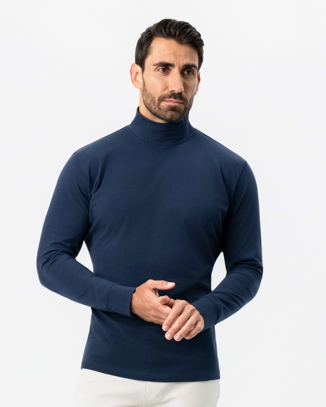 Mock Turtleneck - Navy