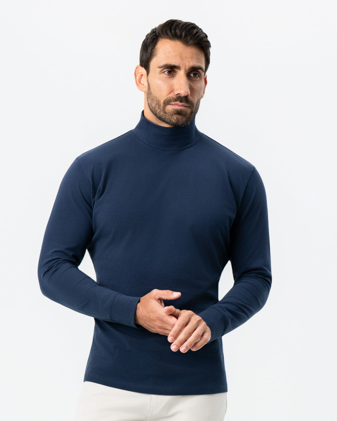 Mock Turtleneck - Navy