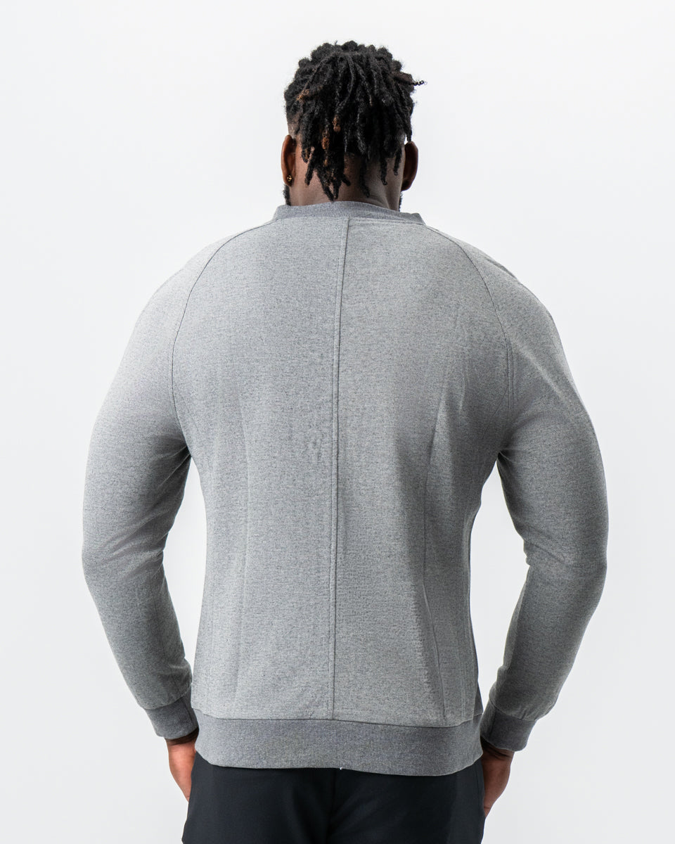 Knit Stretch Bomber - Grey