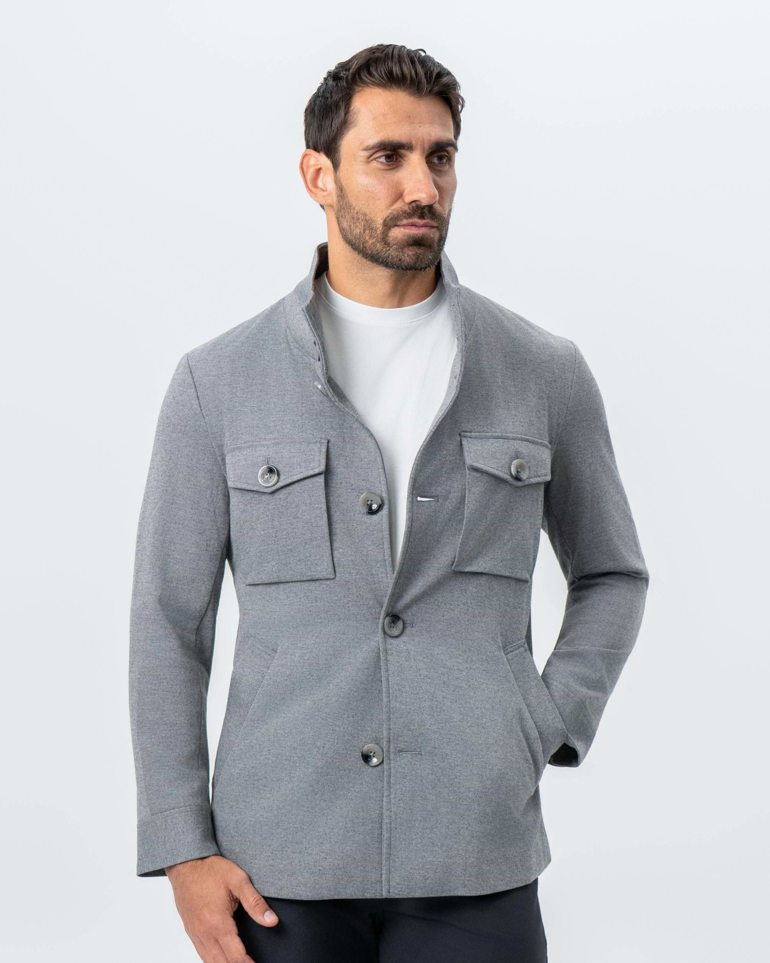 Knit Field Jacket - Grey