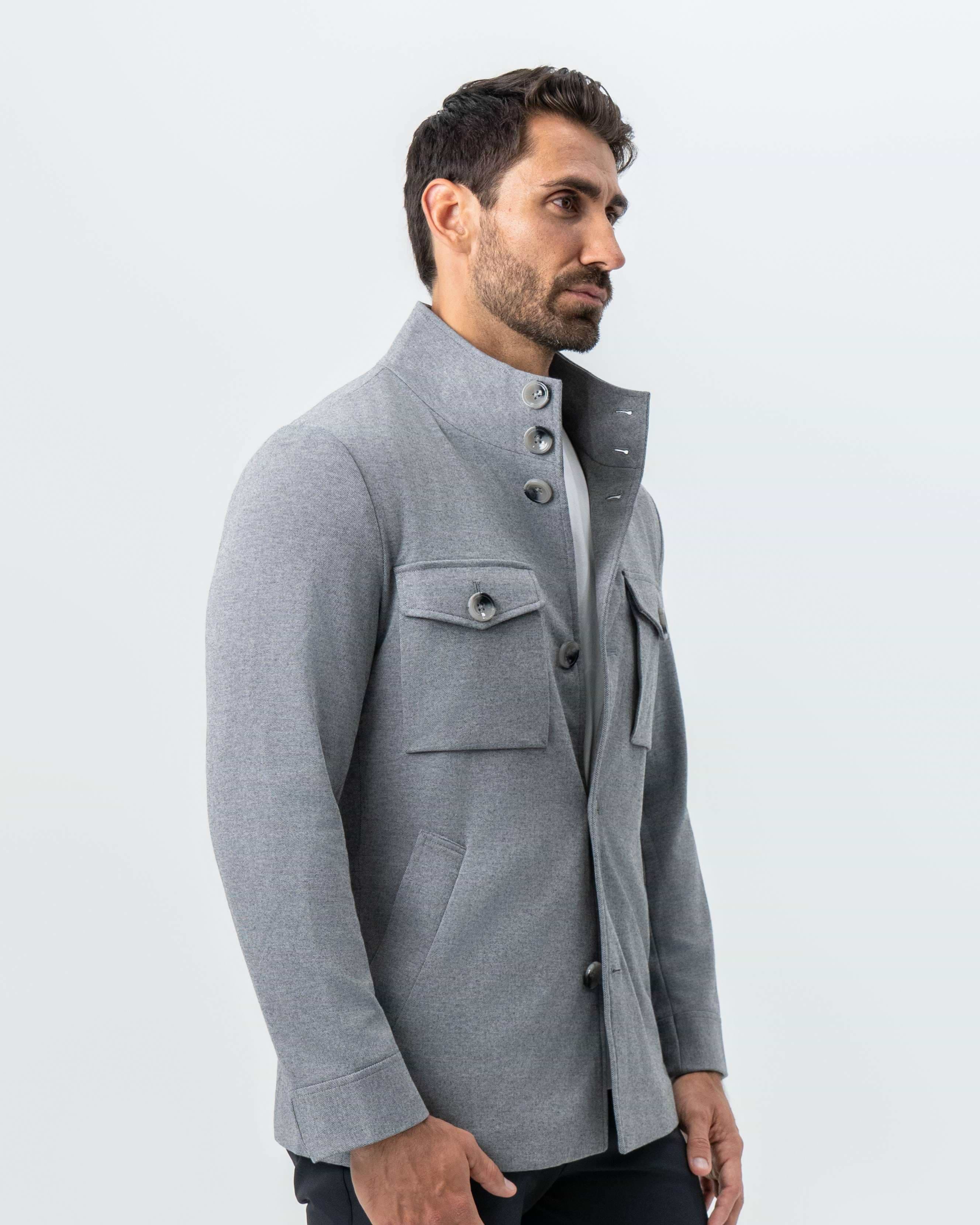 Knit Field Jacket - Grey