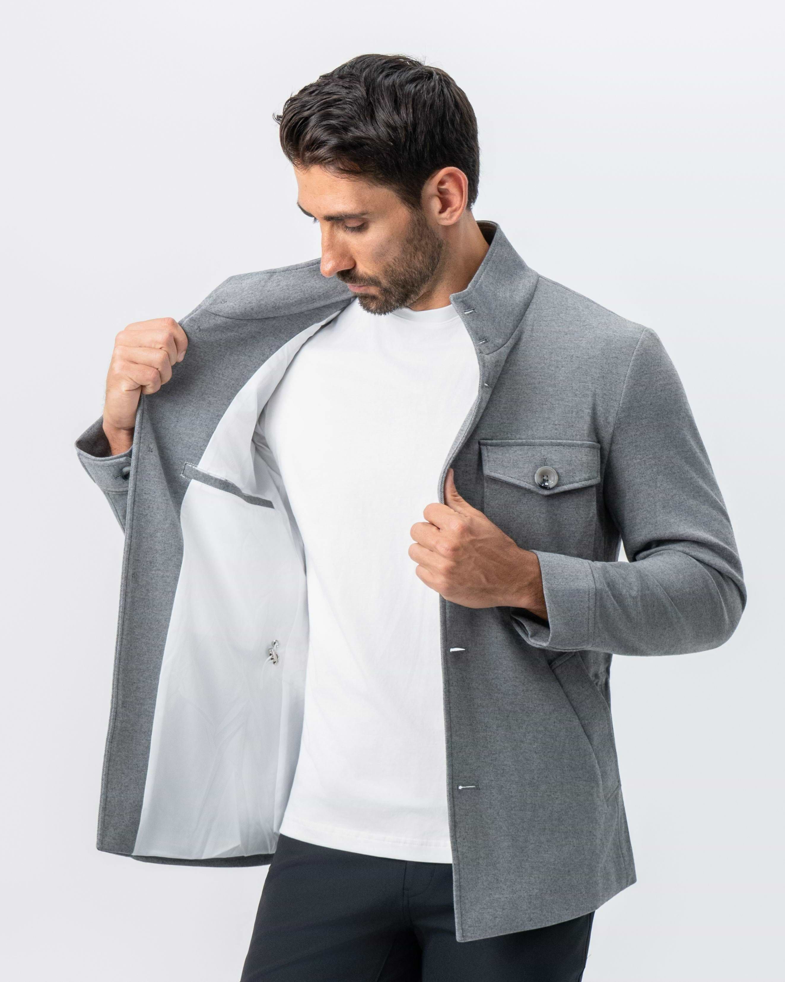 Knit Field Jacket - Grey