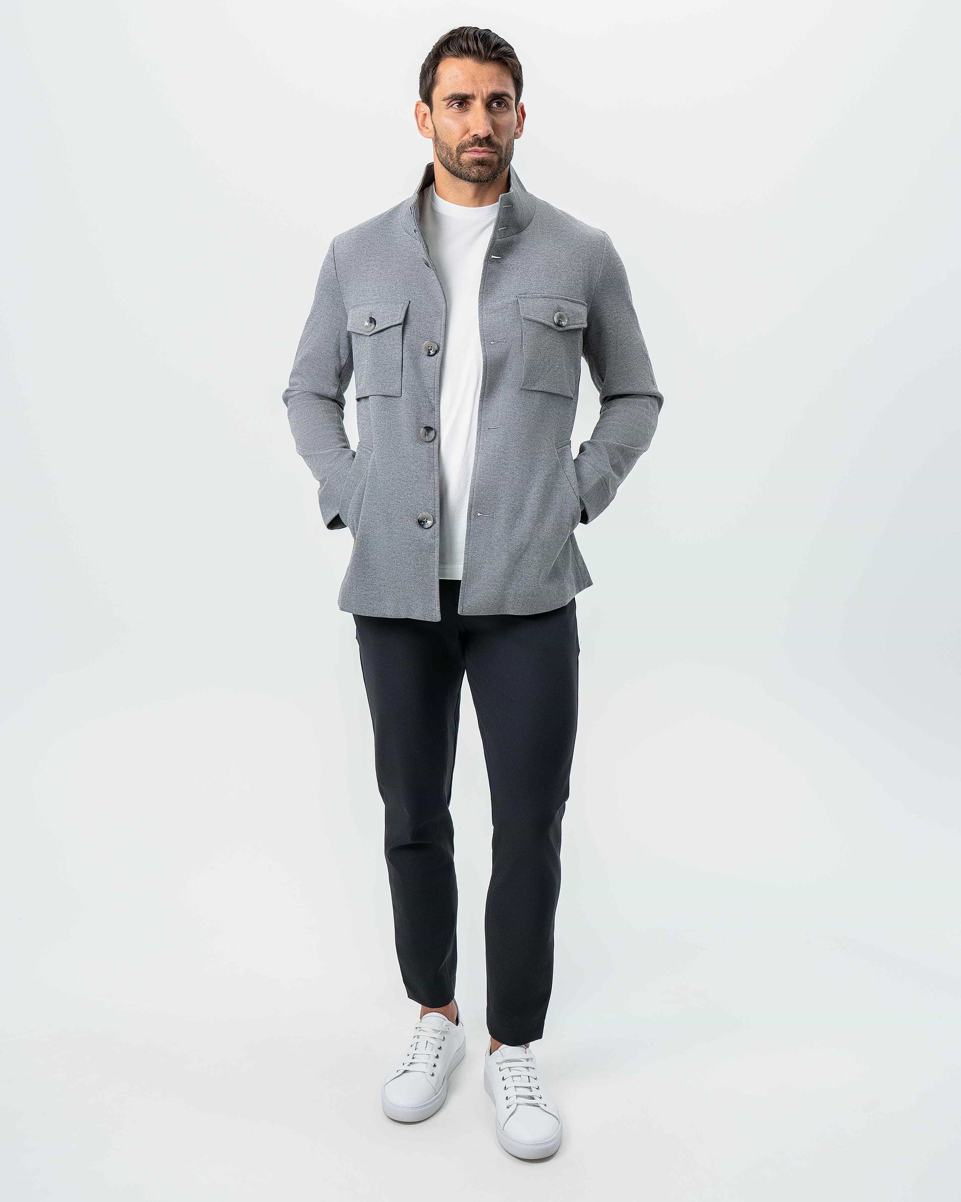 Knit Field Jacket - Grey