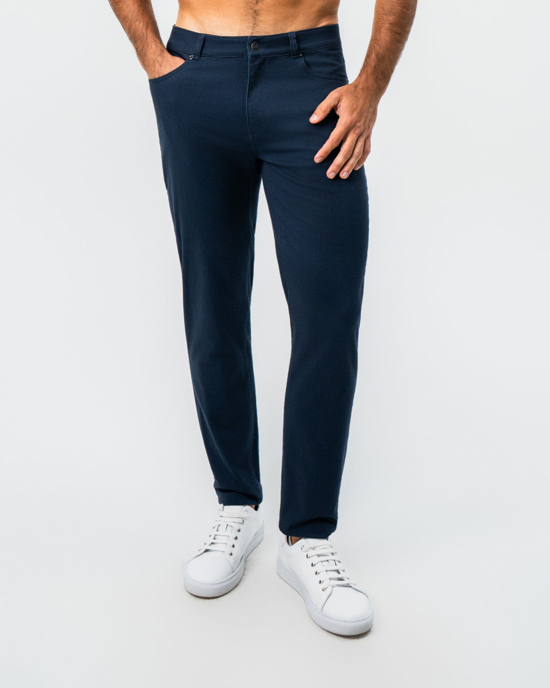 Performance Cotton Twill 5 Pocket Pant - Navy