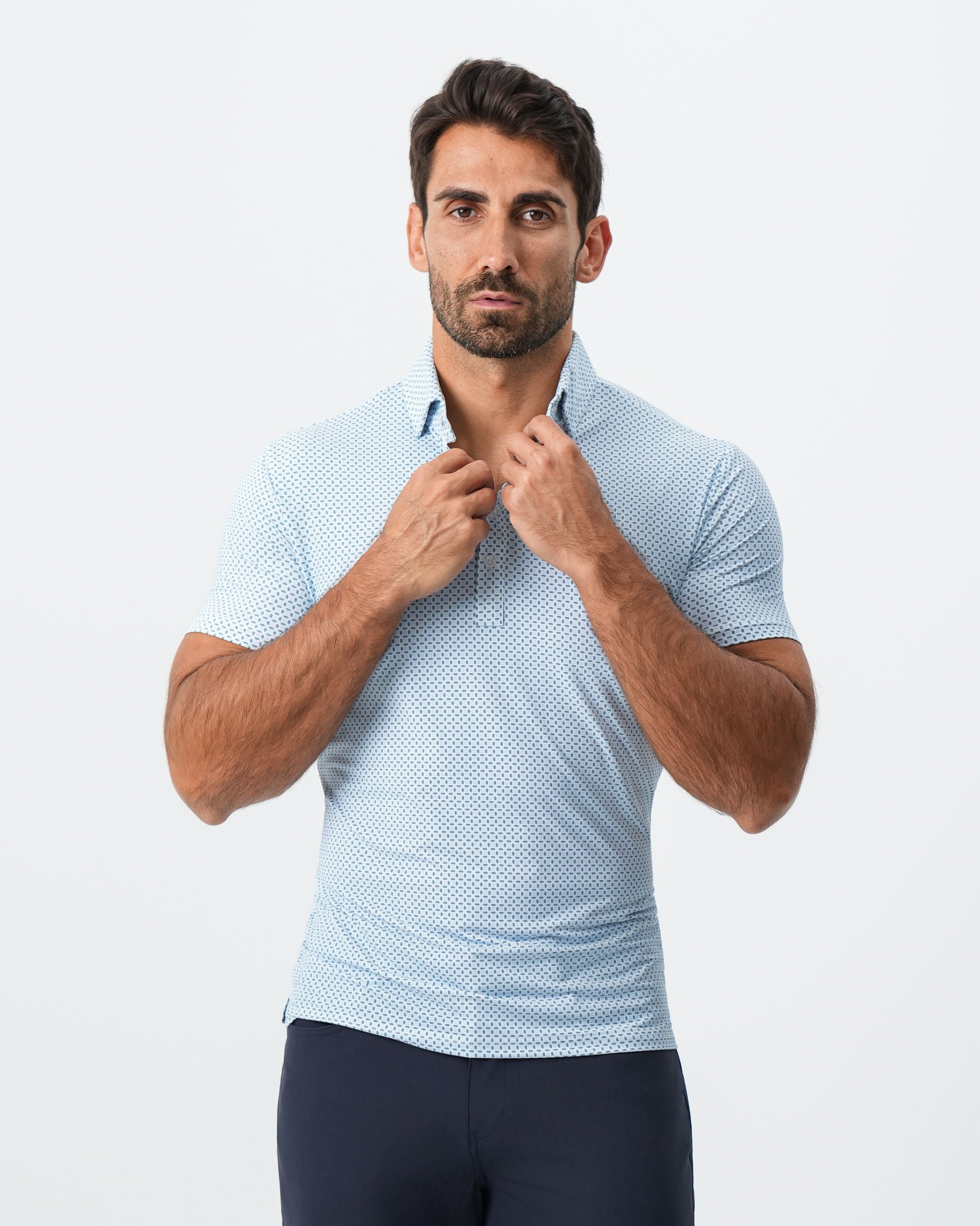 "The Bolt" Light Blue & Navy Cross Diamond