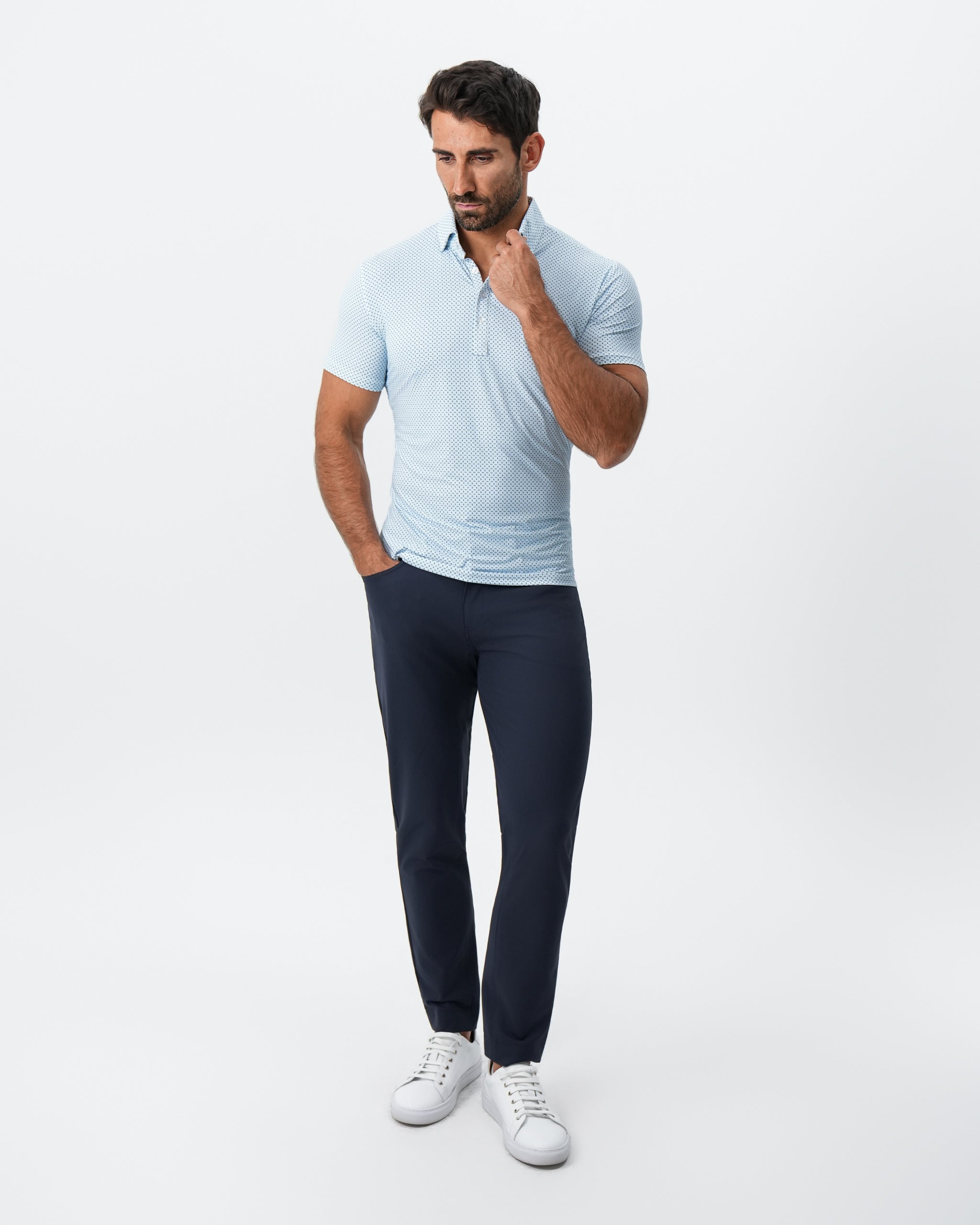 "The Bolt" Light Blue & Navy Cross Diamond