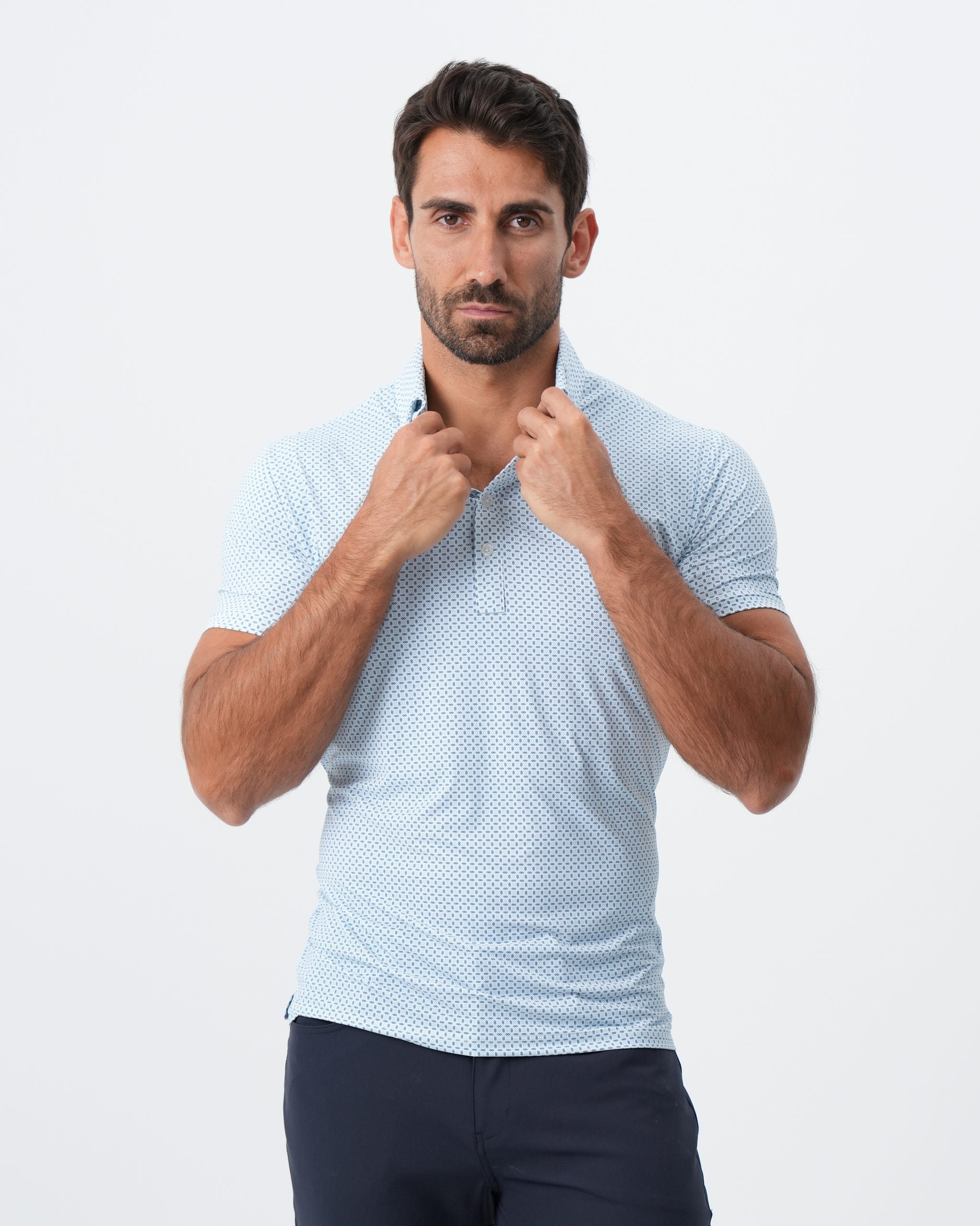 "The Bolt" Light Blue & Navy Cross Diamond