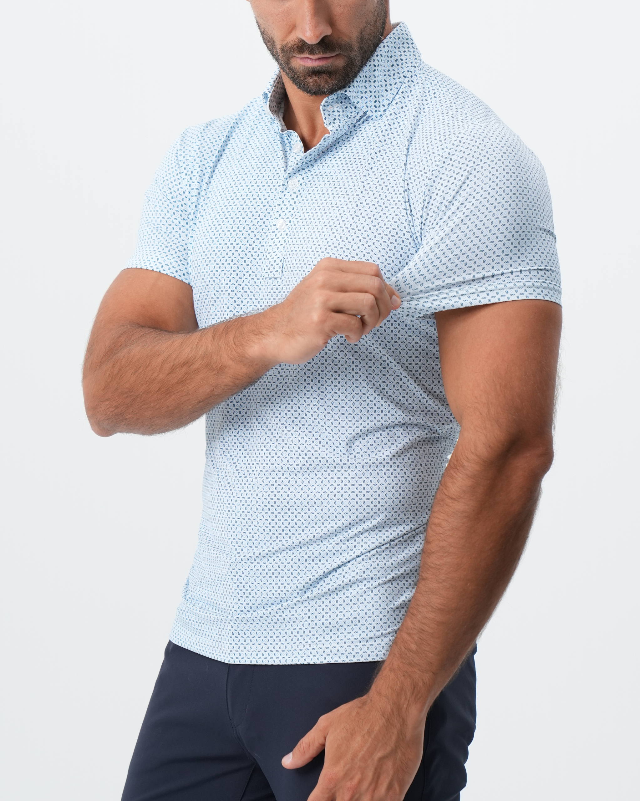 "The Bolt" Light Blue & Navy Cross Diamond