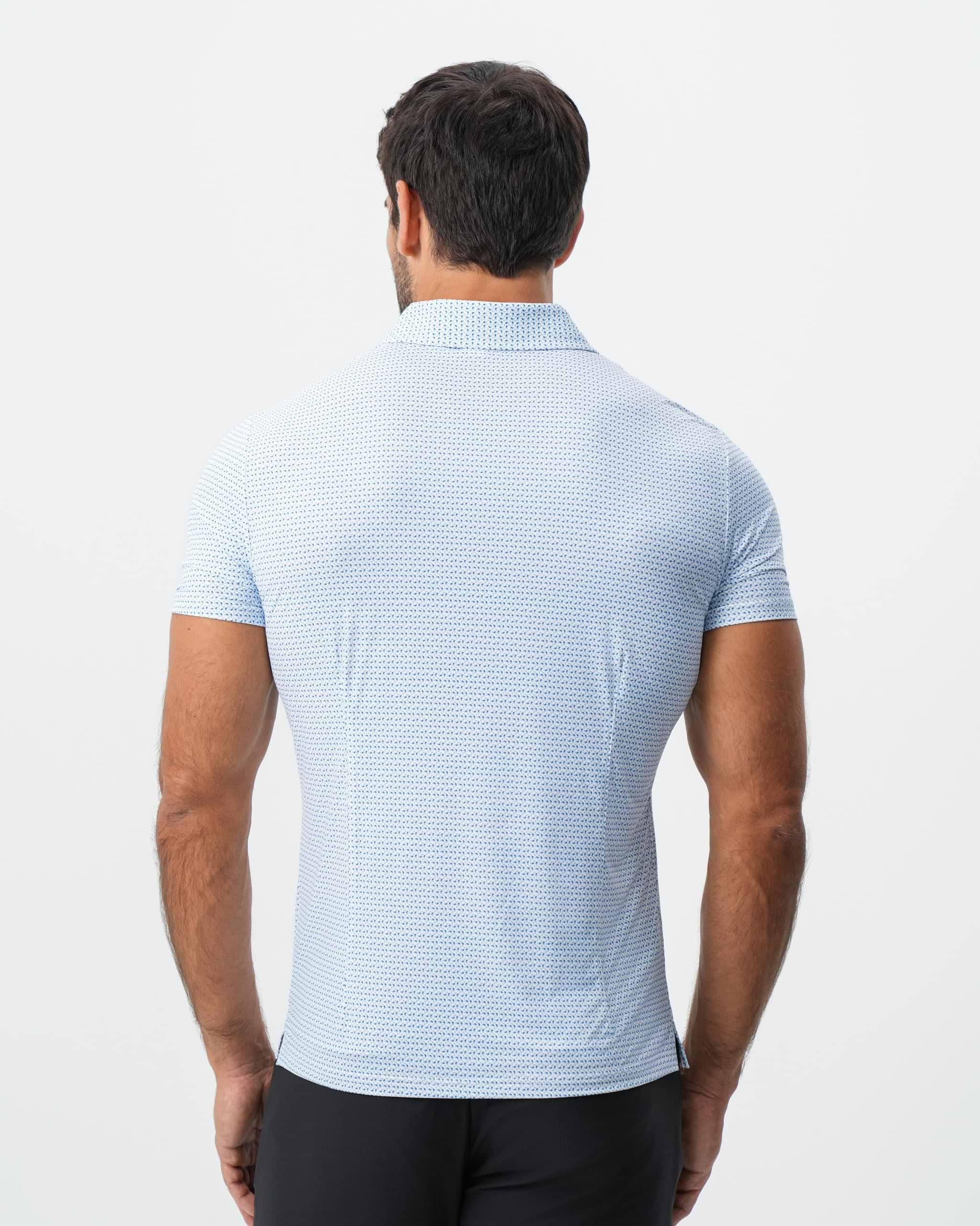 "The Nantucket" White & Light Blue Paisley Polo
