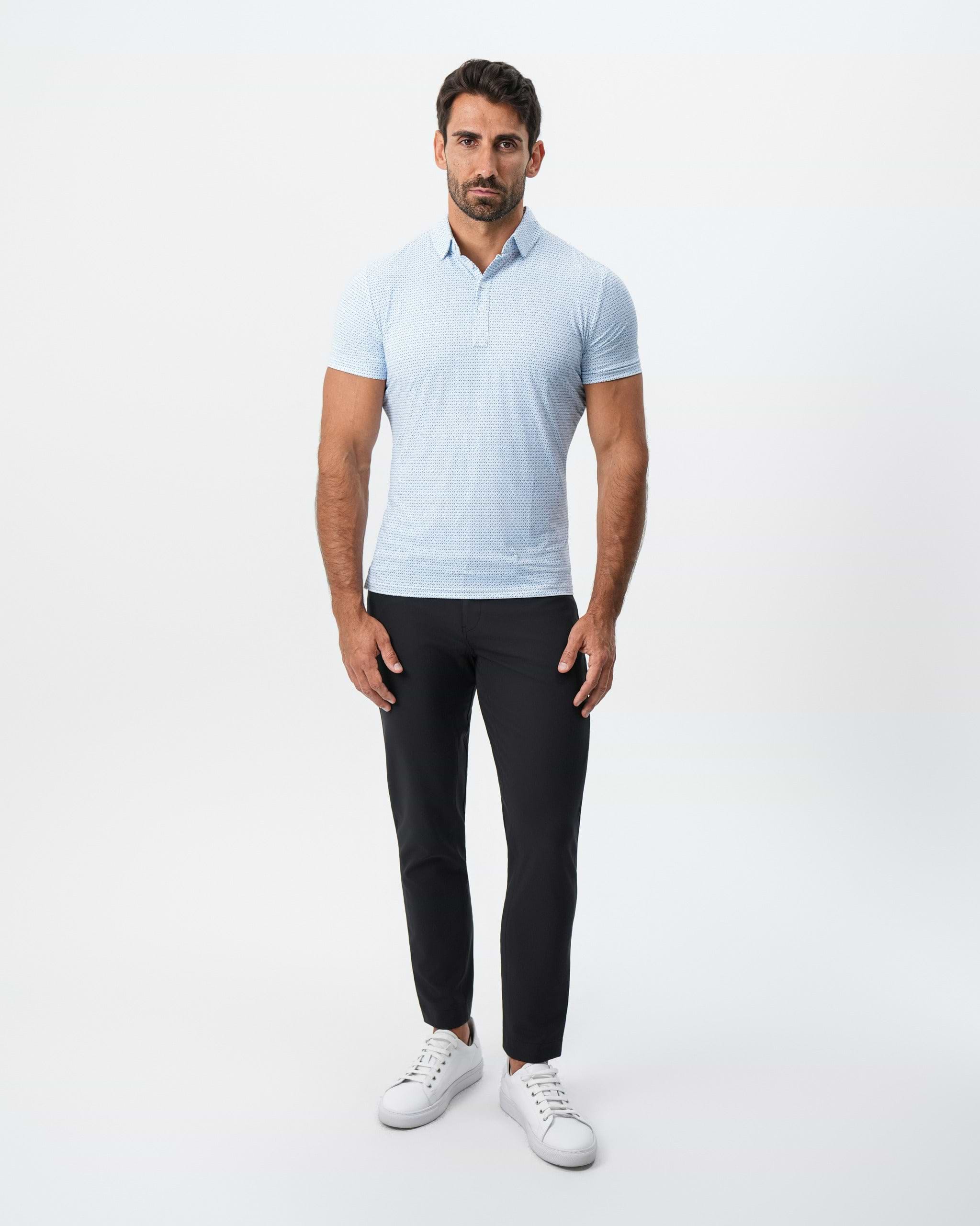"The Nantucket" White & Light Blue Paisley Polo